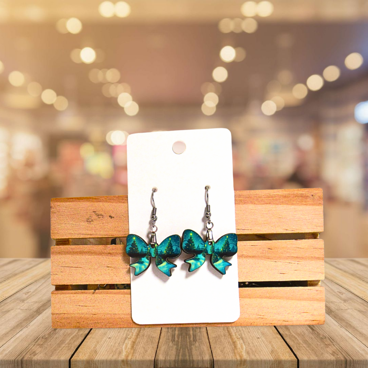 Bow Shaped Sublimated Earrings 1 inch