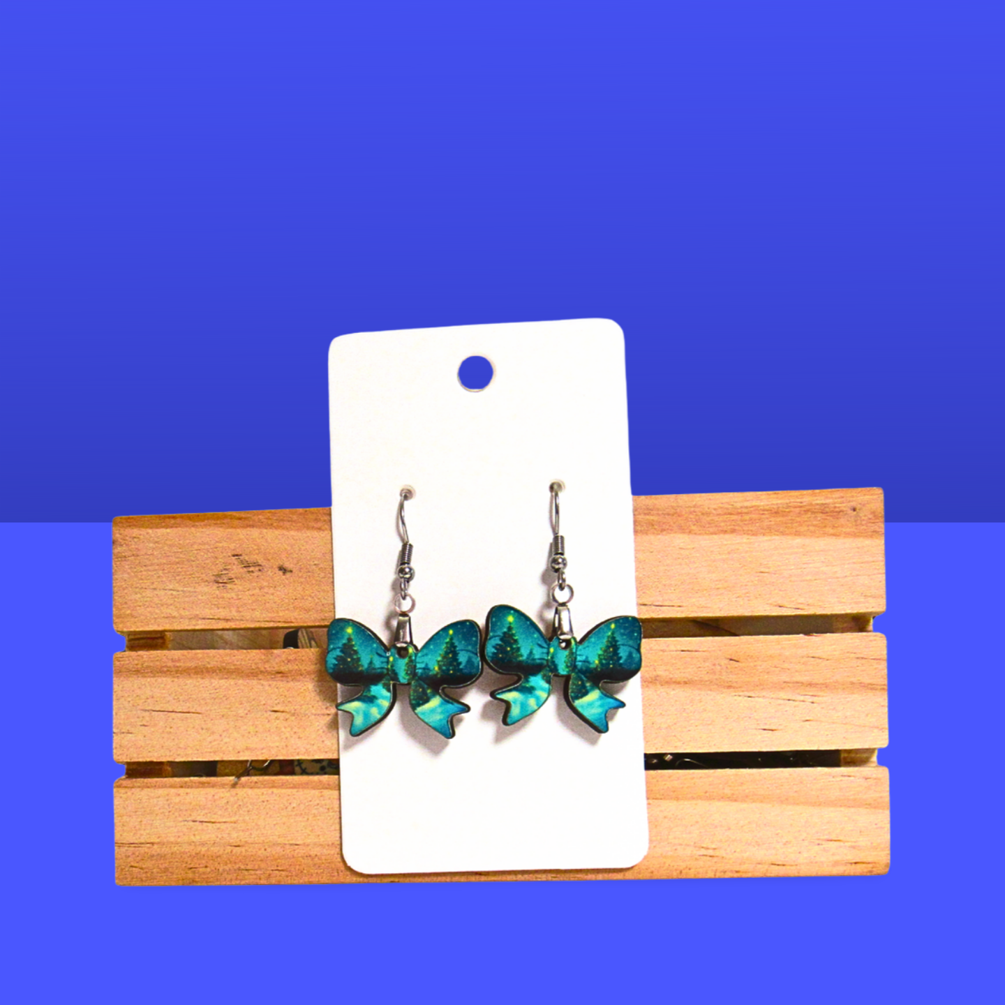 Bow Shaped Sublimated Earrings 1 inch