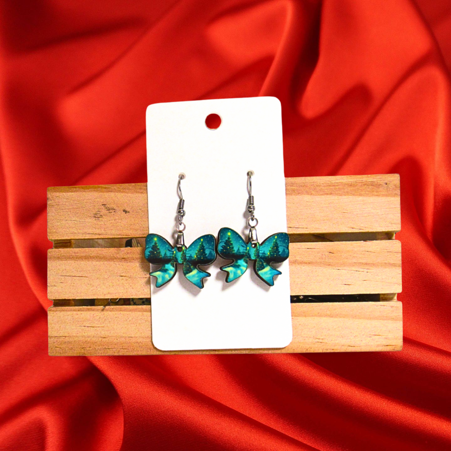 Bow Shaped Sublimated Earrings 1 inch