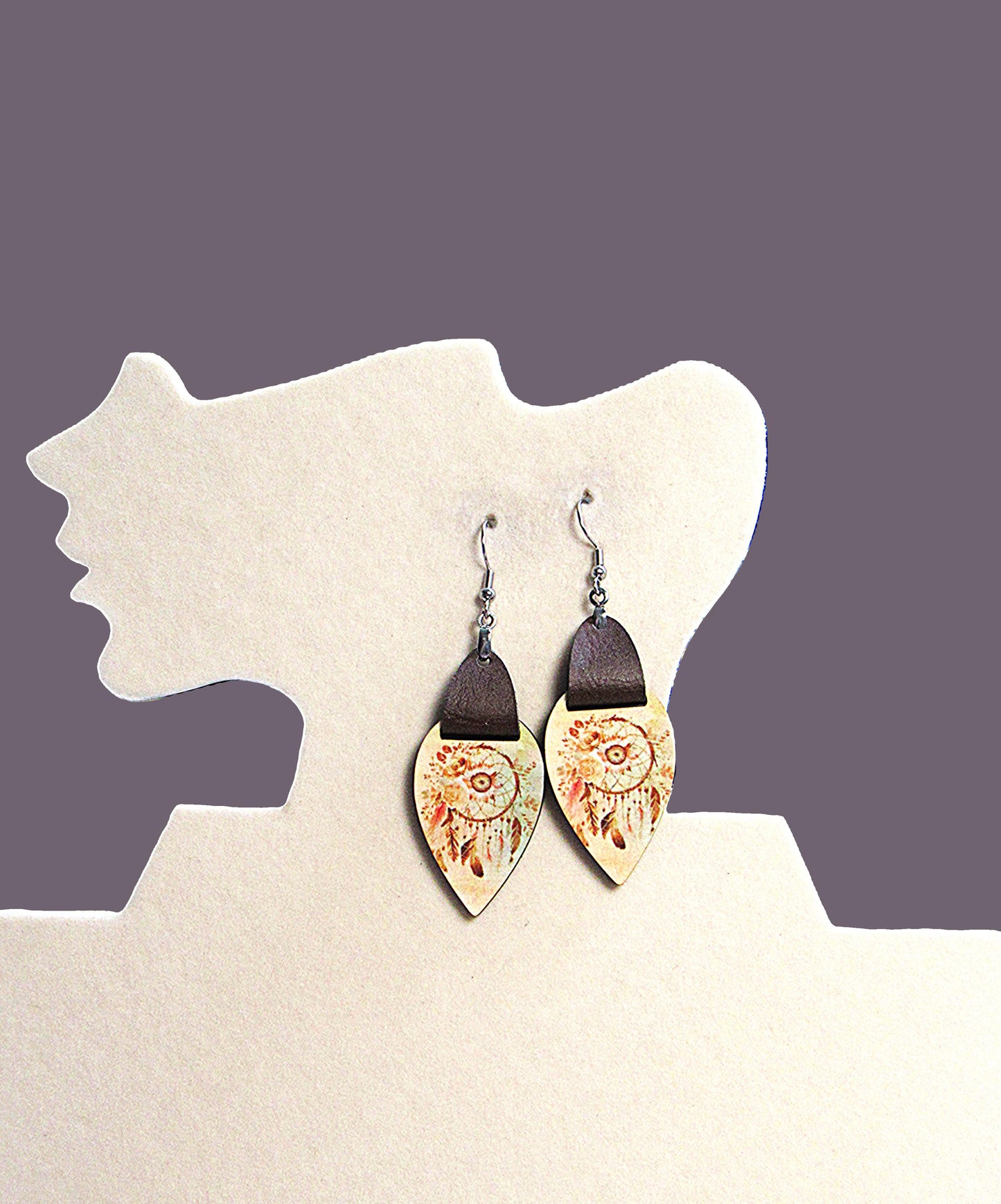 Reverse Teardrop Shaped Sublimated Earrings