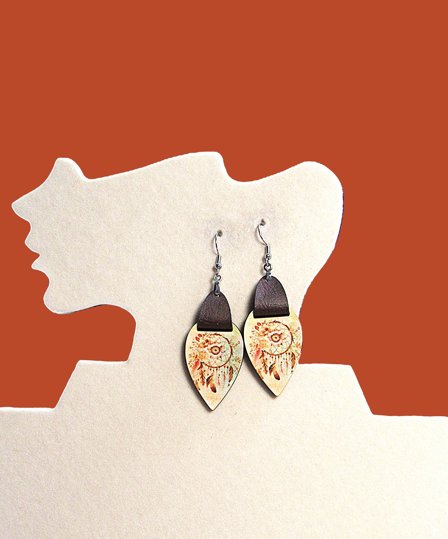 Reverse Teardrop Shaped Sublimated Earrings