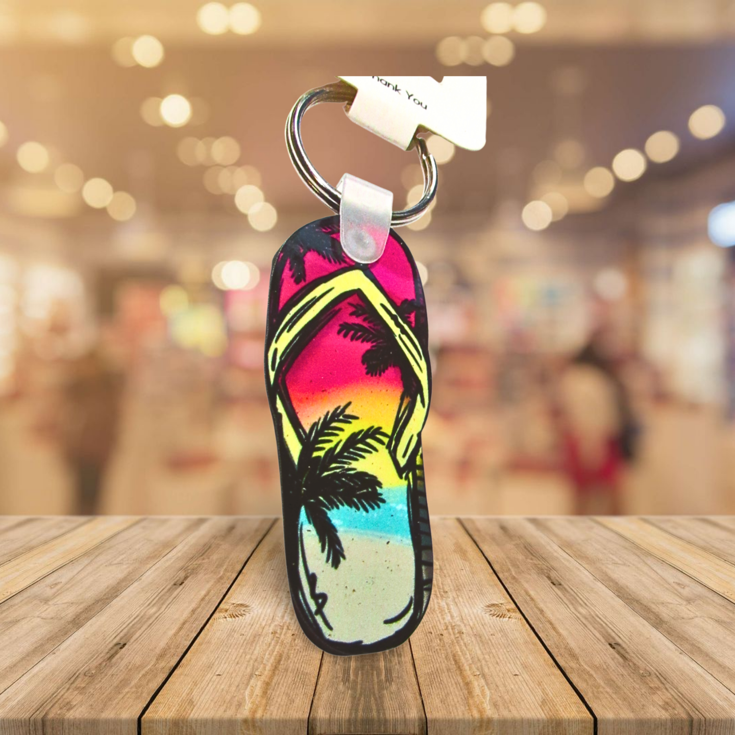 Flip Flop Shaped Sublimated Keychain