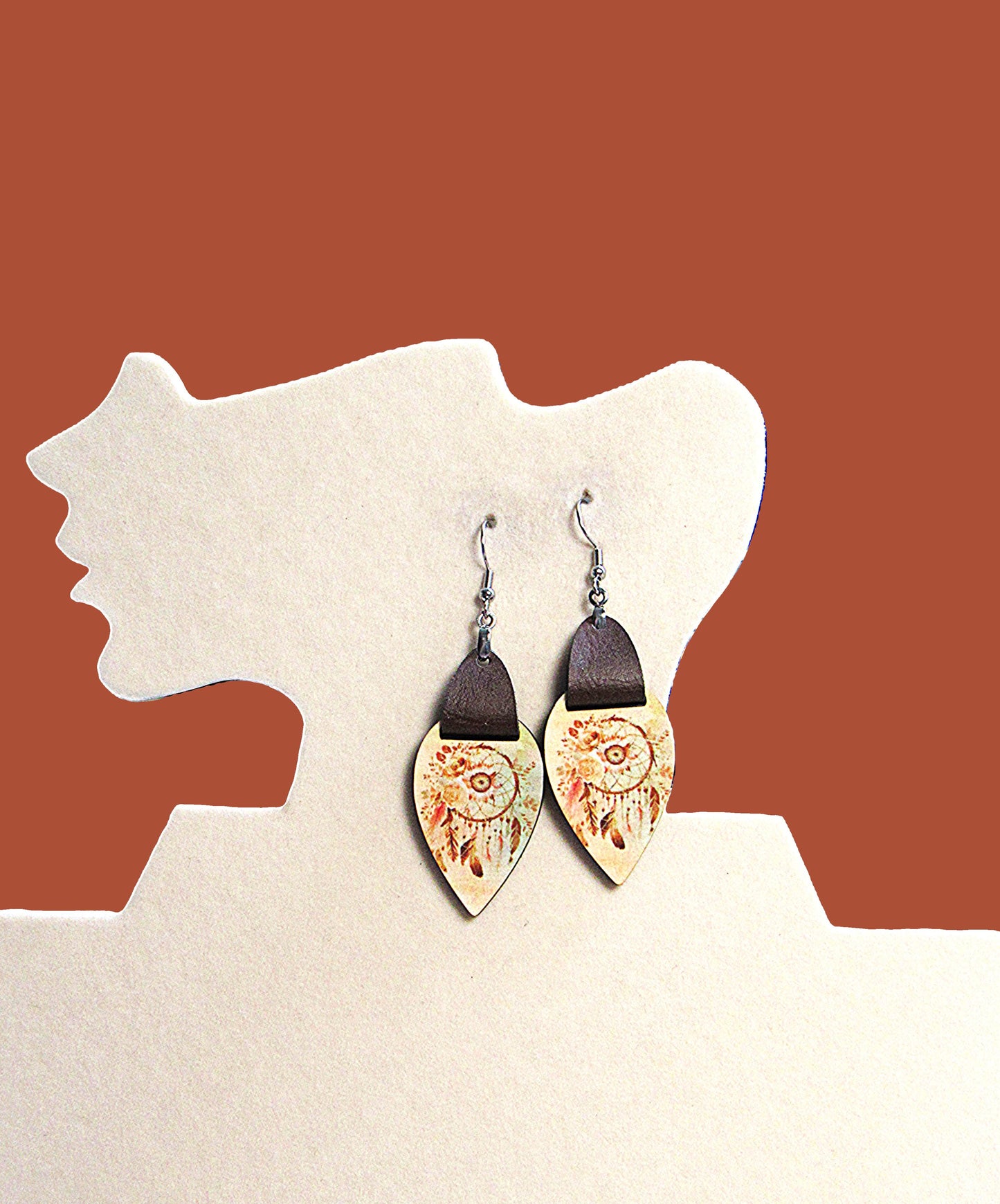 Reverse Teardrop Shaped Sublimated Earrings