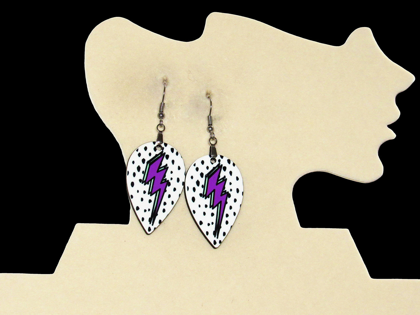 Reverse Teardrop Shaped Sublimated Earrings