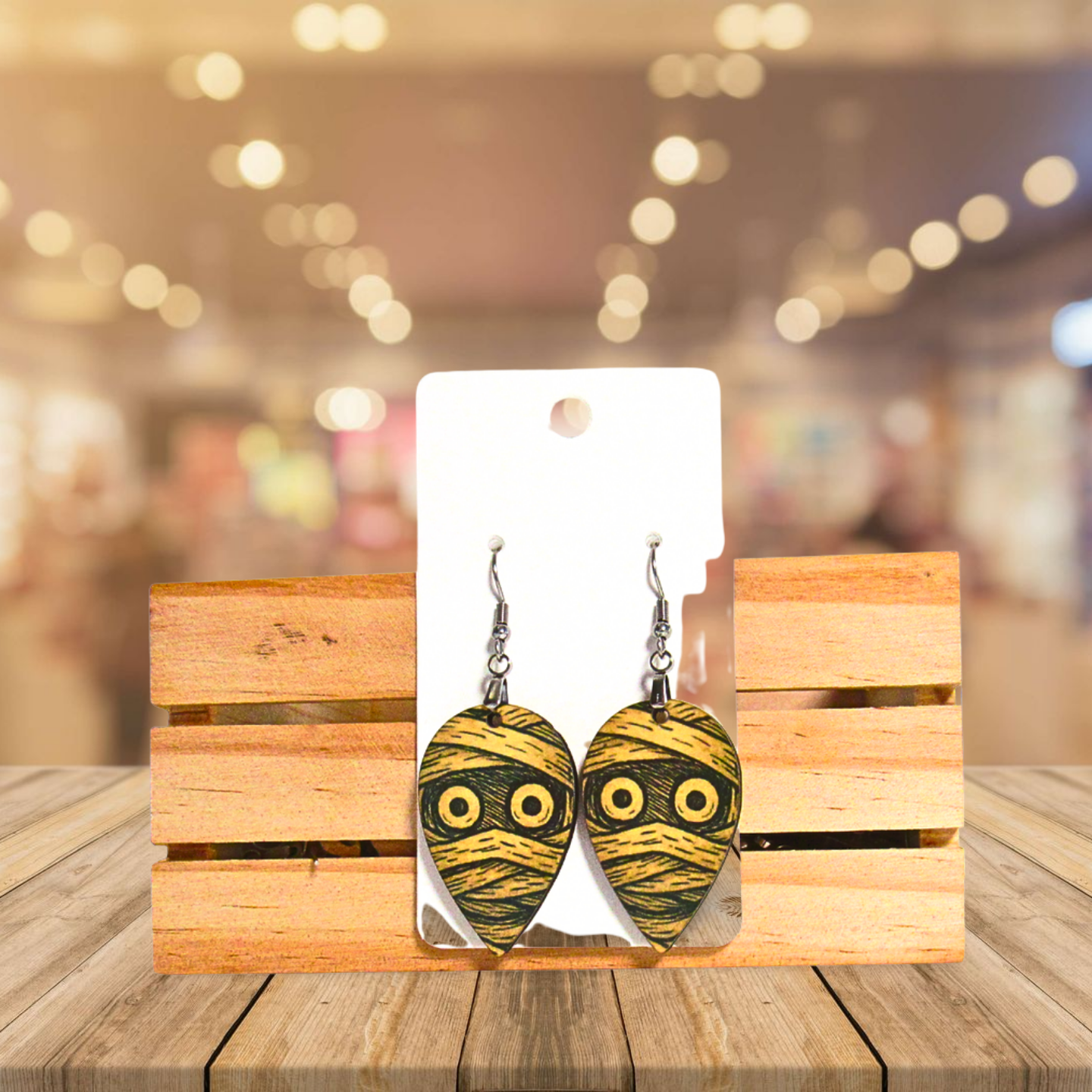 Reverse Teardrop Shaped Sublimated Earrings