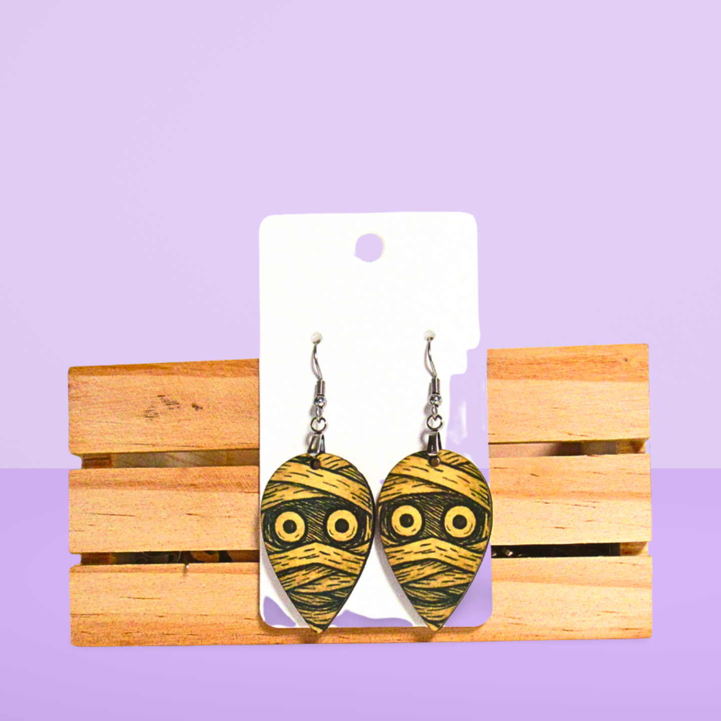Reverse Teardrop Shaped Sublimated Earrings