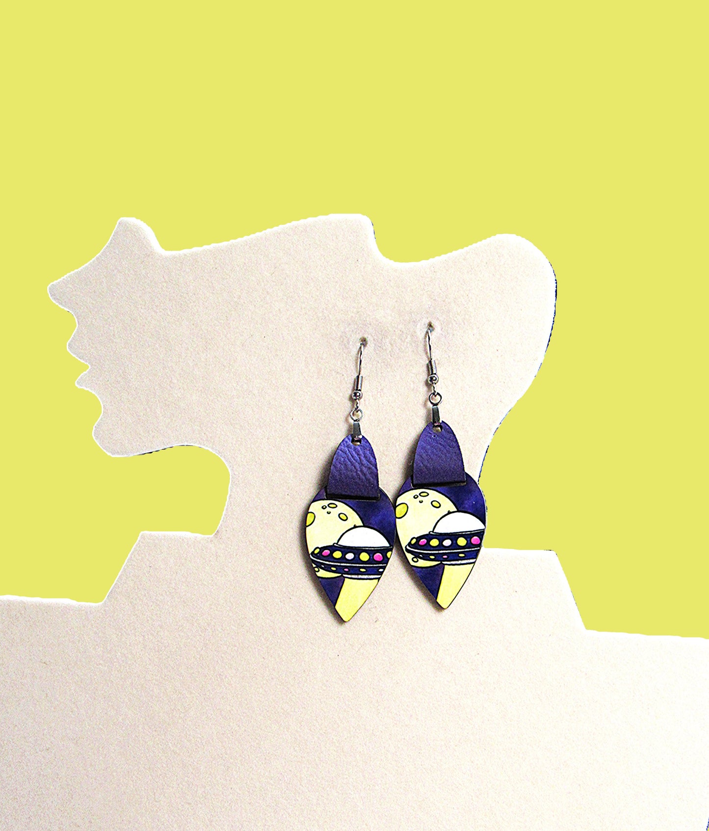 Faux Leather Teardrop Sublimated Earrings