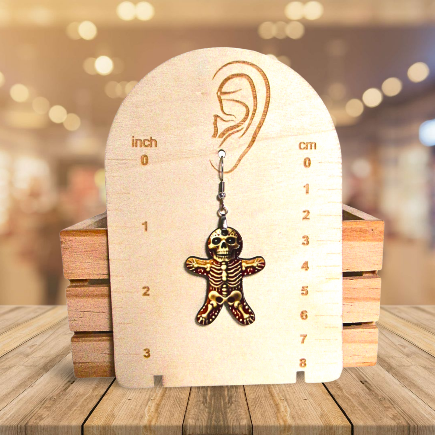 Skeleton Gingerbread Shaped Sublimated Earrings
