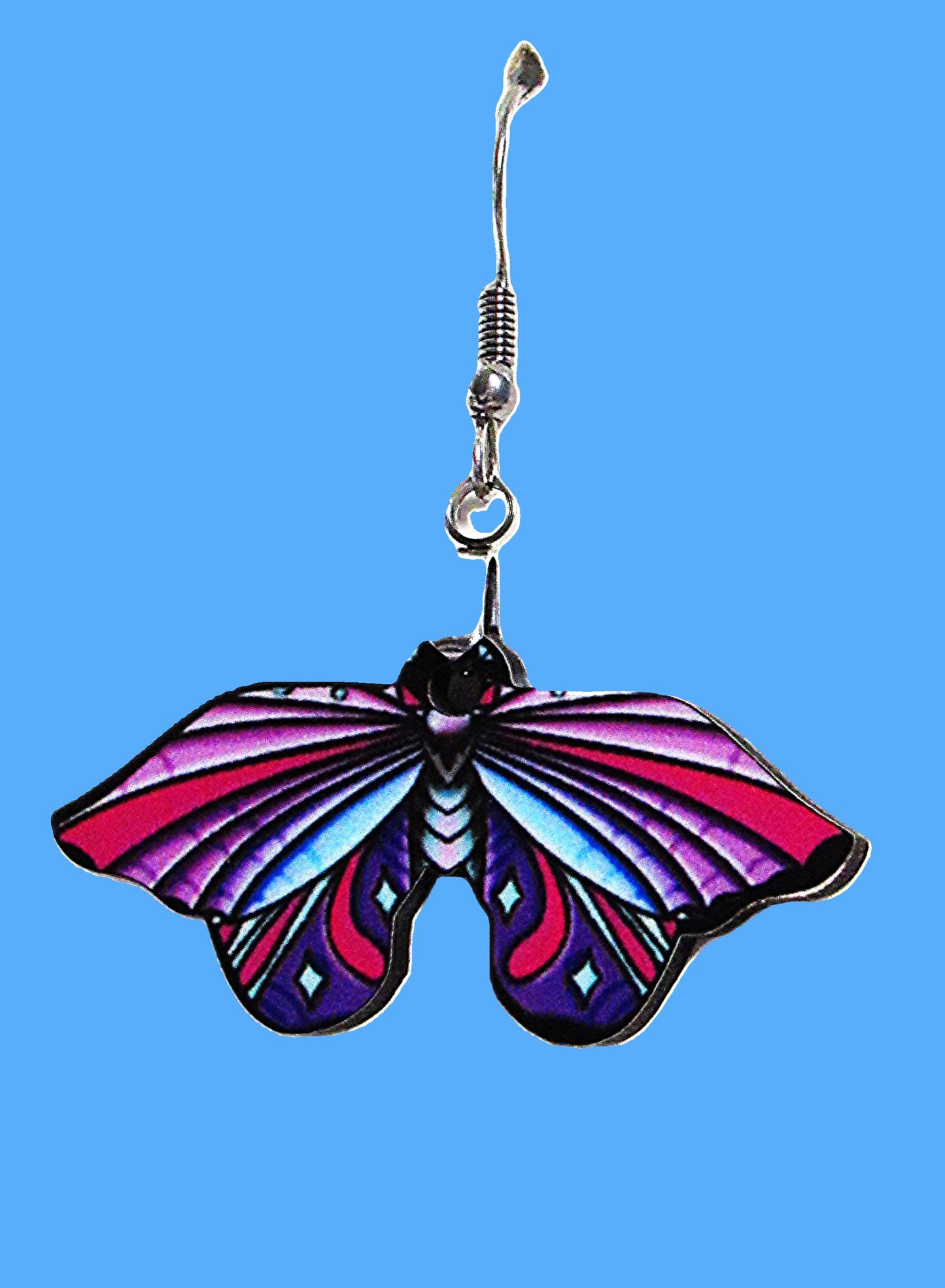Moth Shaped Sublimated Earring 1.5 inch