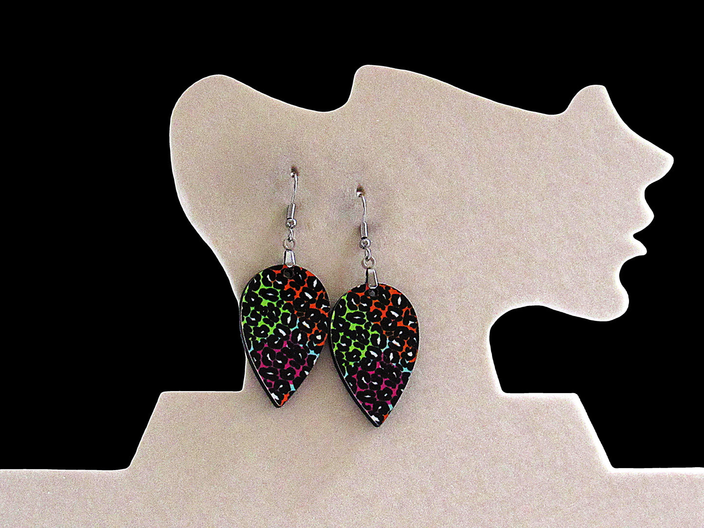 Reverse Teardrop Shaped Sublimated Earrings