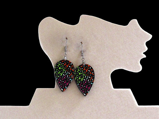 Reverse Teardrop Shaped Sublimated Earrings