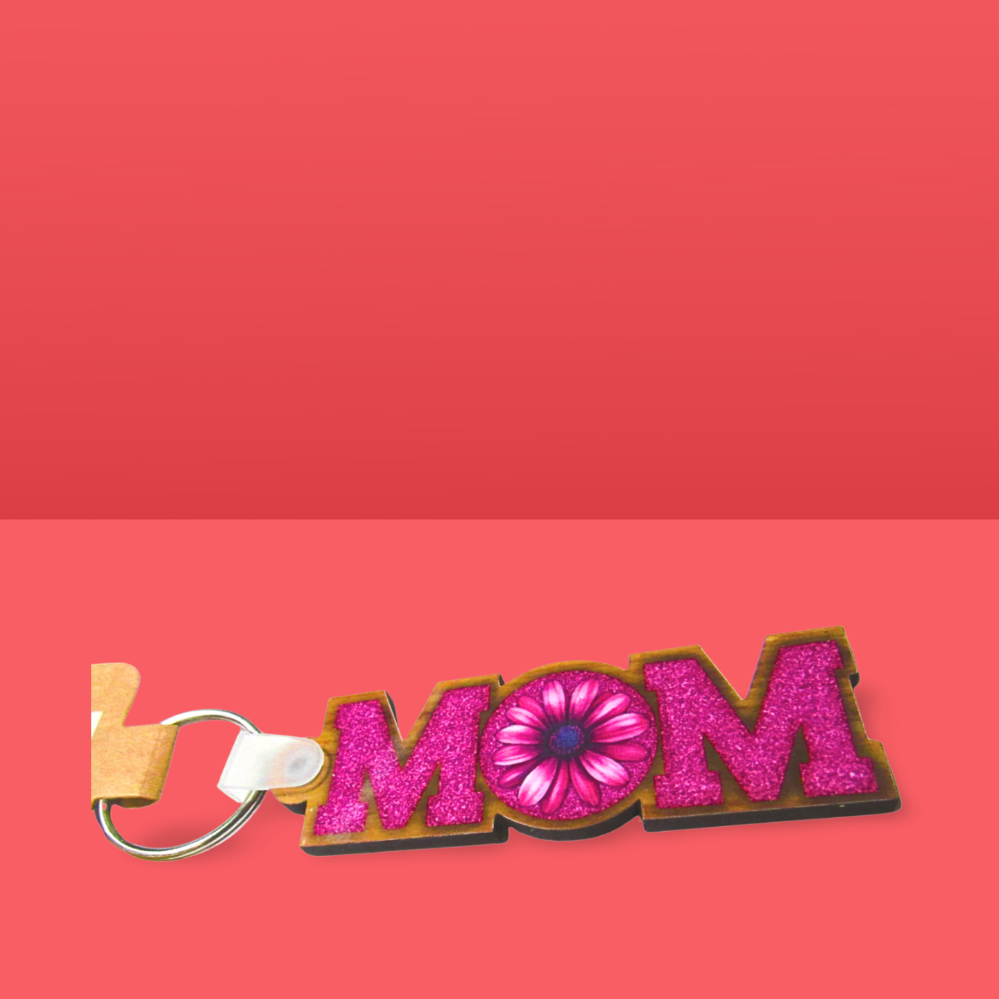 Horizontal Shaped MOM themed Sublimated Keychain MDF