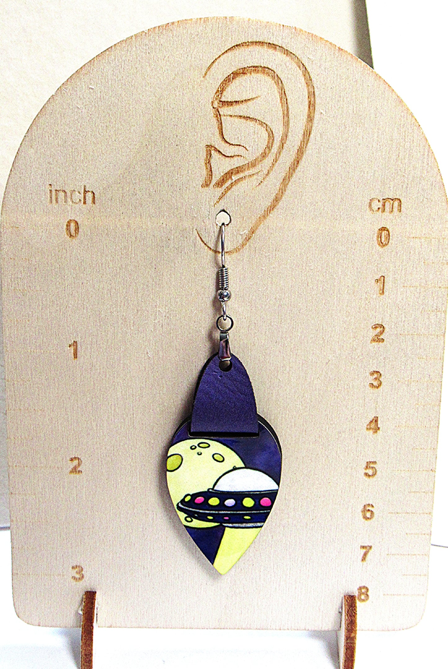 Faux Leather Teardrop Sublimated Earrings