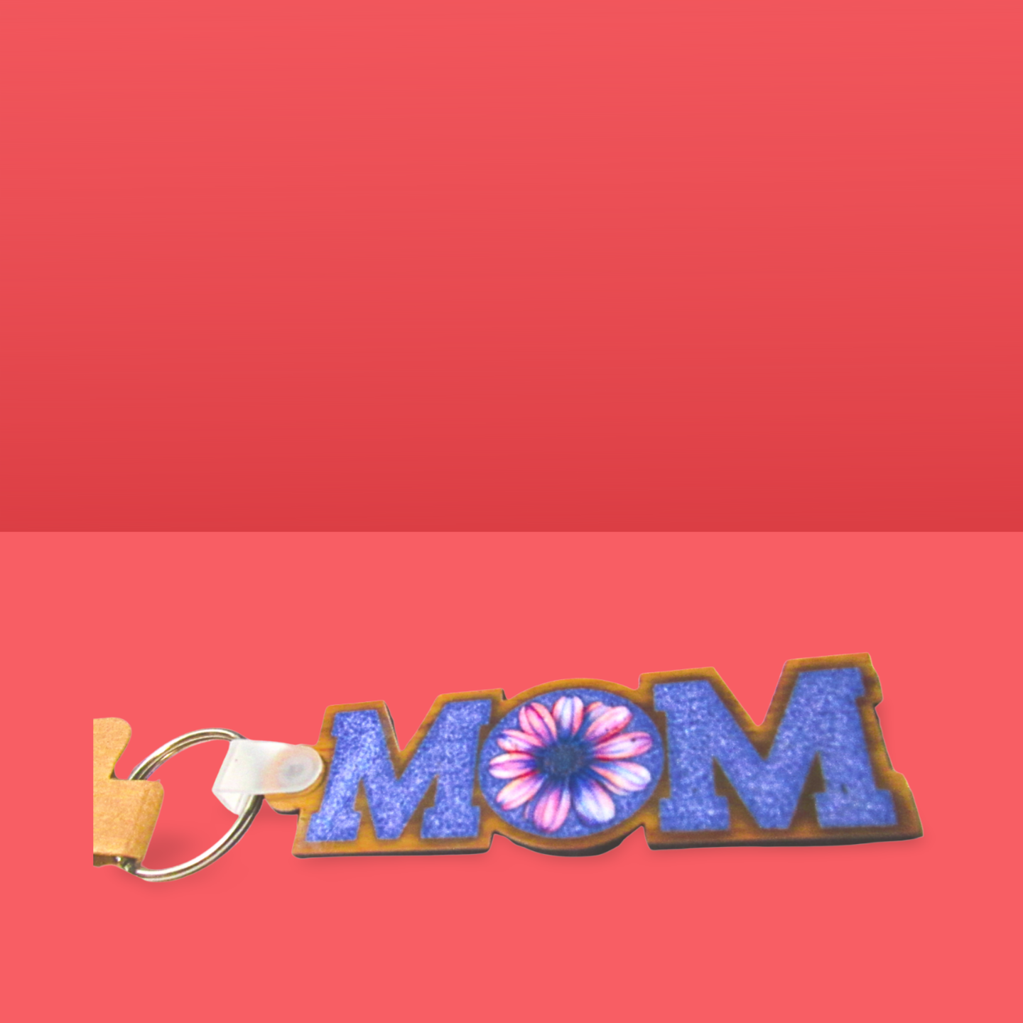 Horizontal Shaped MOM themed Sublimated Keychain MDF