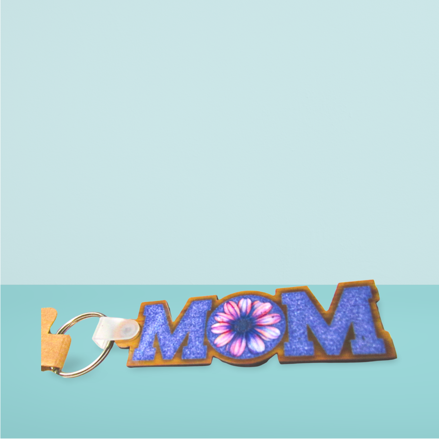 Horizontal Shaped MOM themed Sublimated Keychain MDF