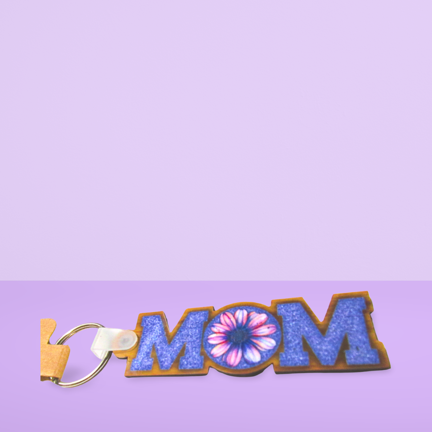 Horizontal Shaped MOM themed Sublimated Keychain MDF
