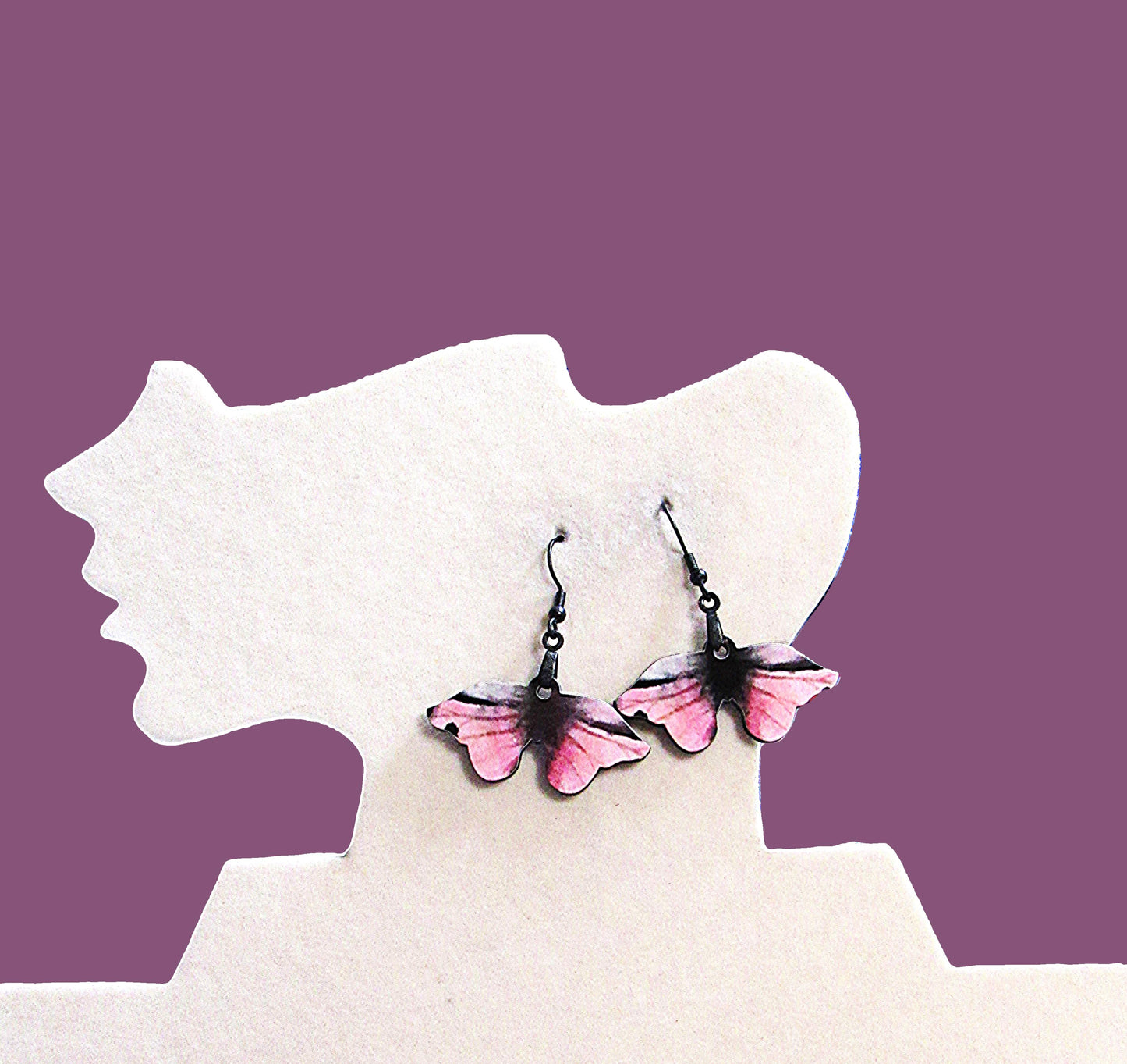 Moth Shaped Sublimated Earring 1.5 inch