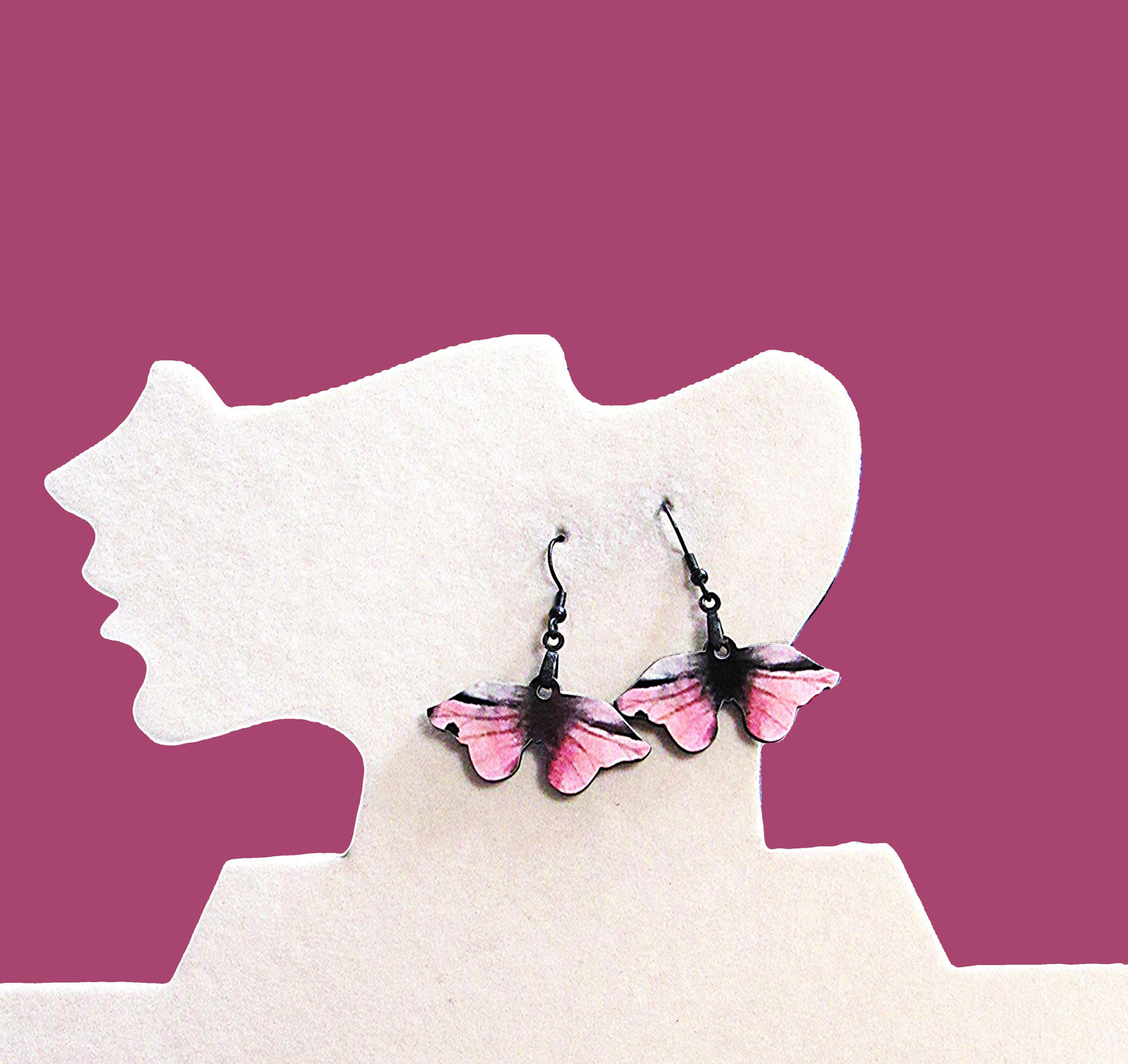 Moth Shaped Sublimated Earring 1.5 inch