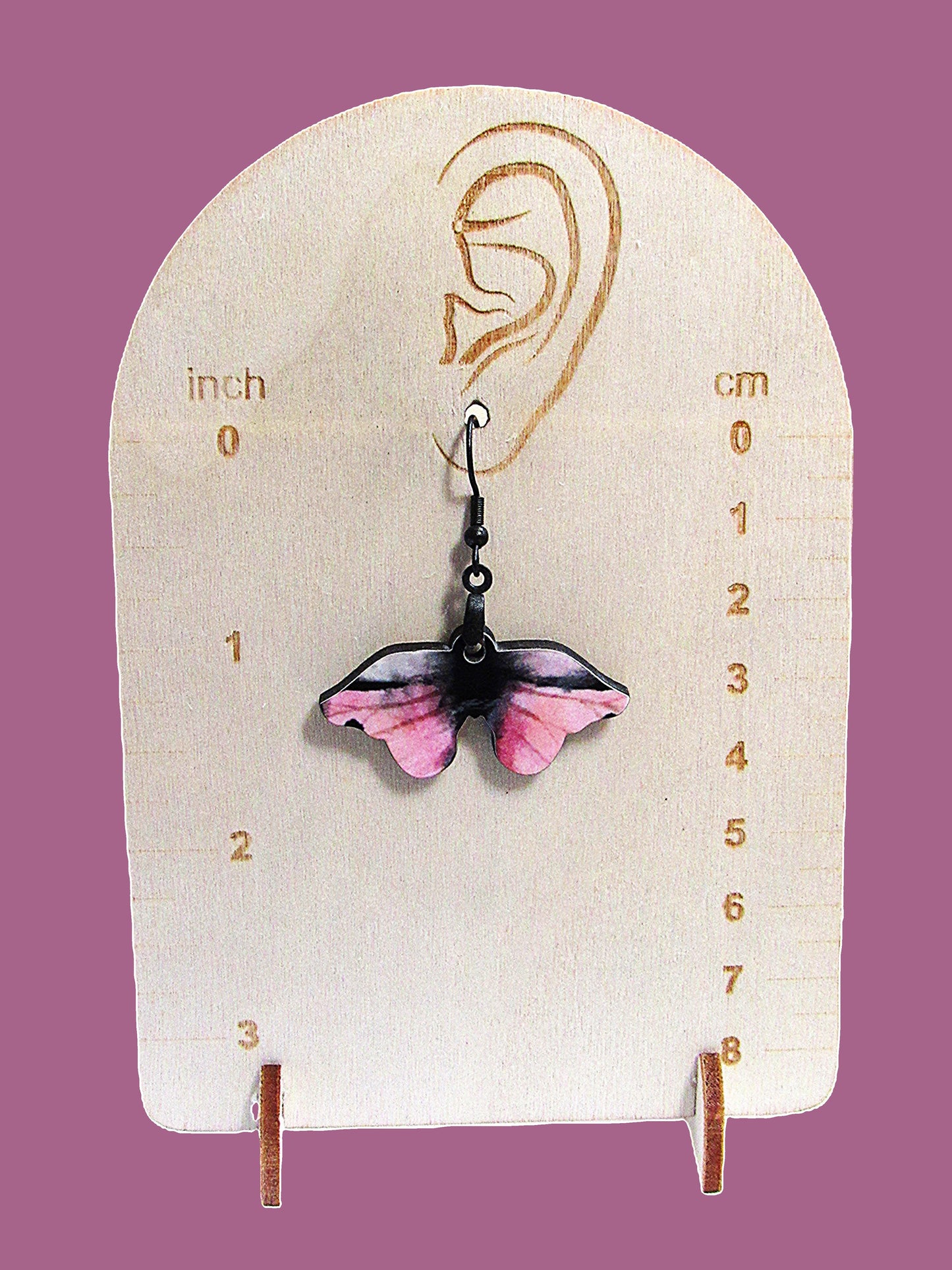 Moth Shaped Sublimated Earring 1.5 inch