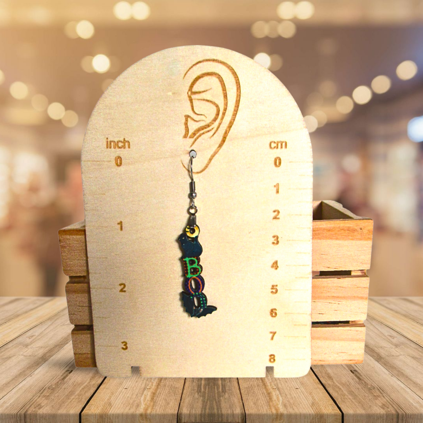 Cat Boo Shaped Sublimated Earrings 1.5 inch