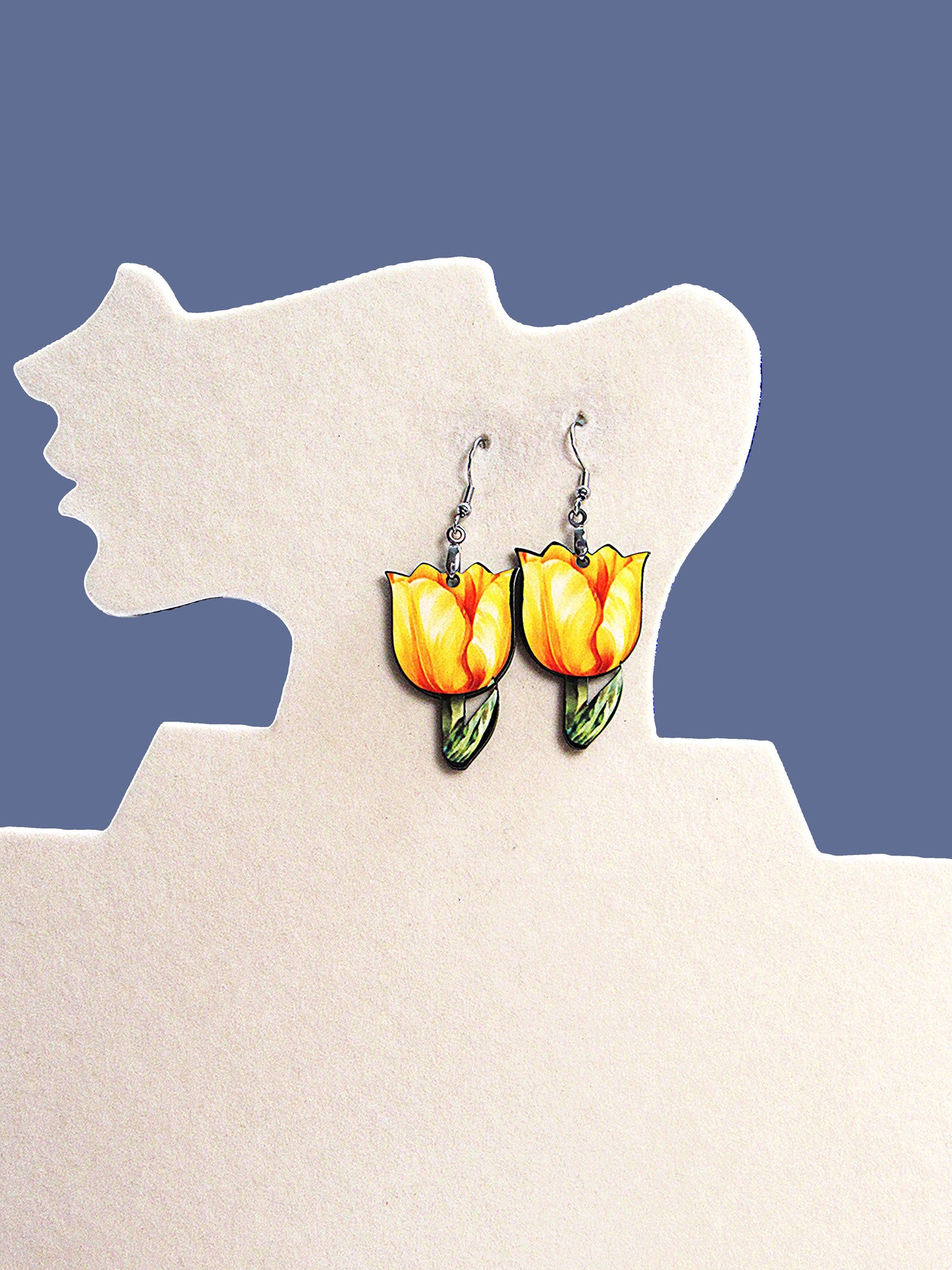 Tulip Shaped Sublimated Earrings 1.5 in.