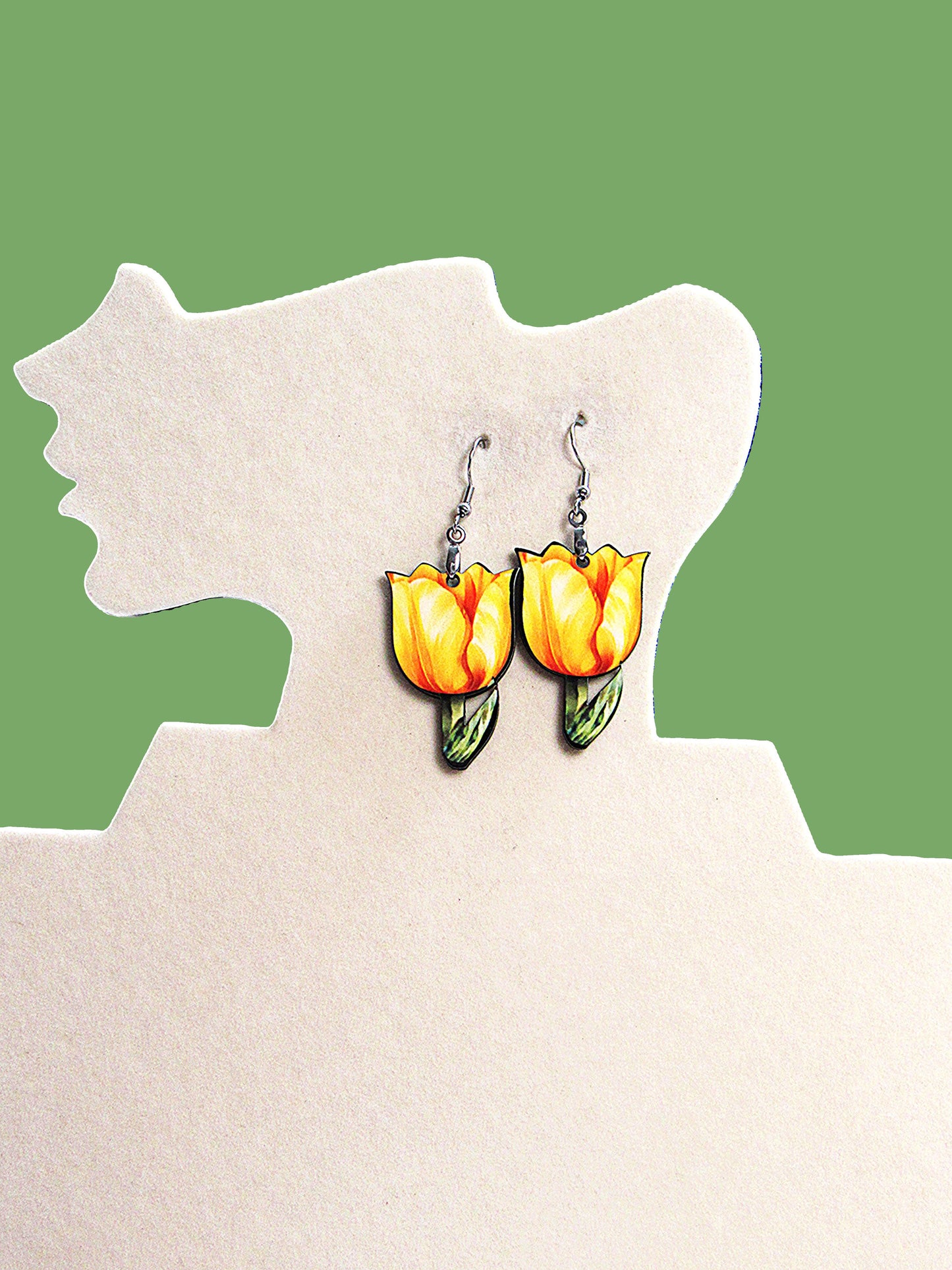 Tulip Shaped Sublimated Earrings 1.5 in.