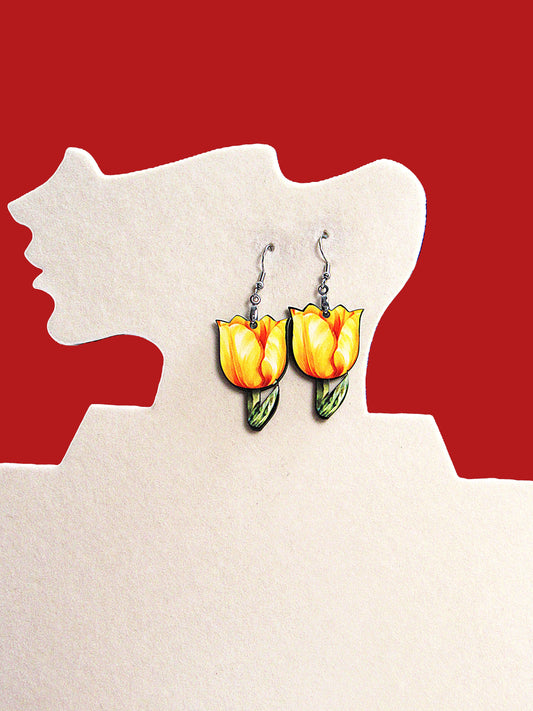 Tulip Shaped Sublimated Earrings 1.5 in.