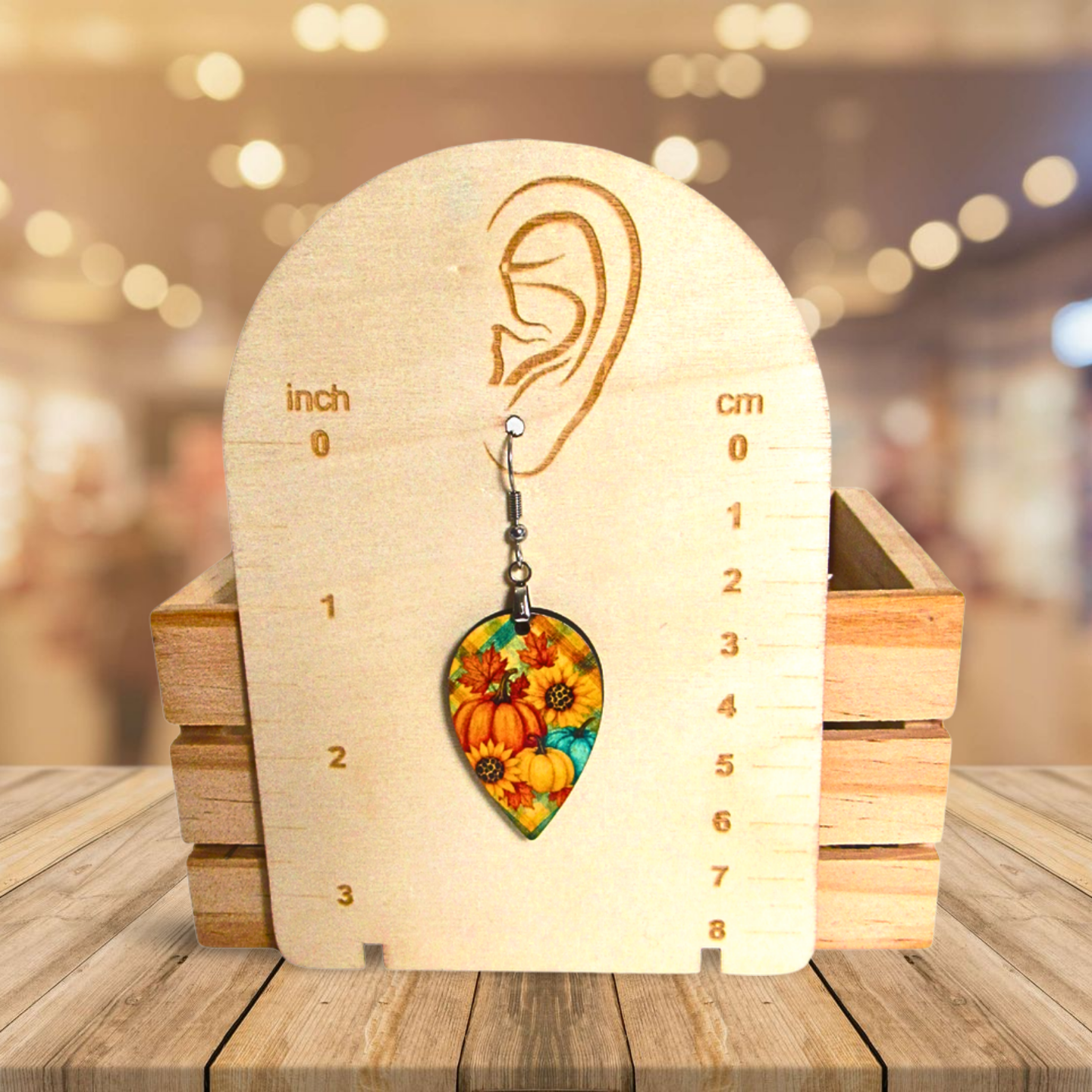 Reverse Teardrop Shaped Sublimated Earrings
