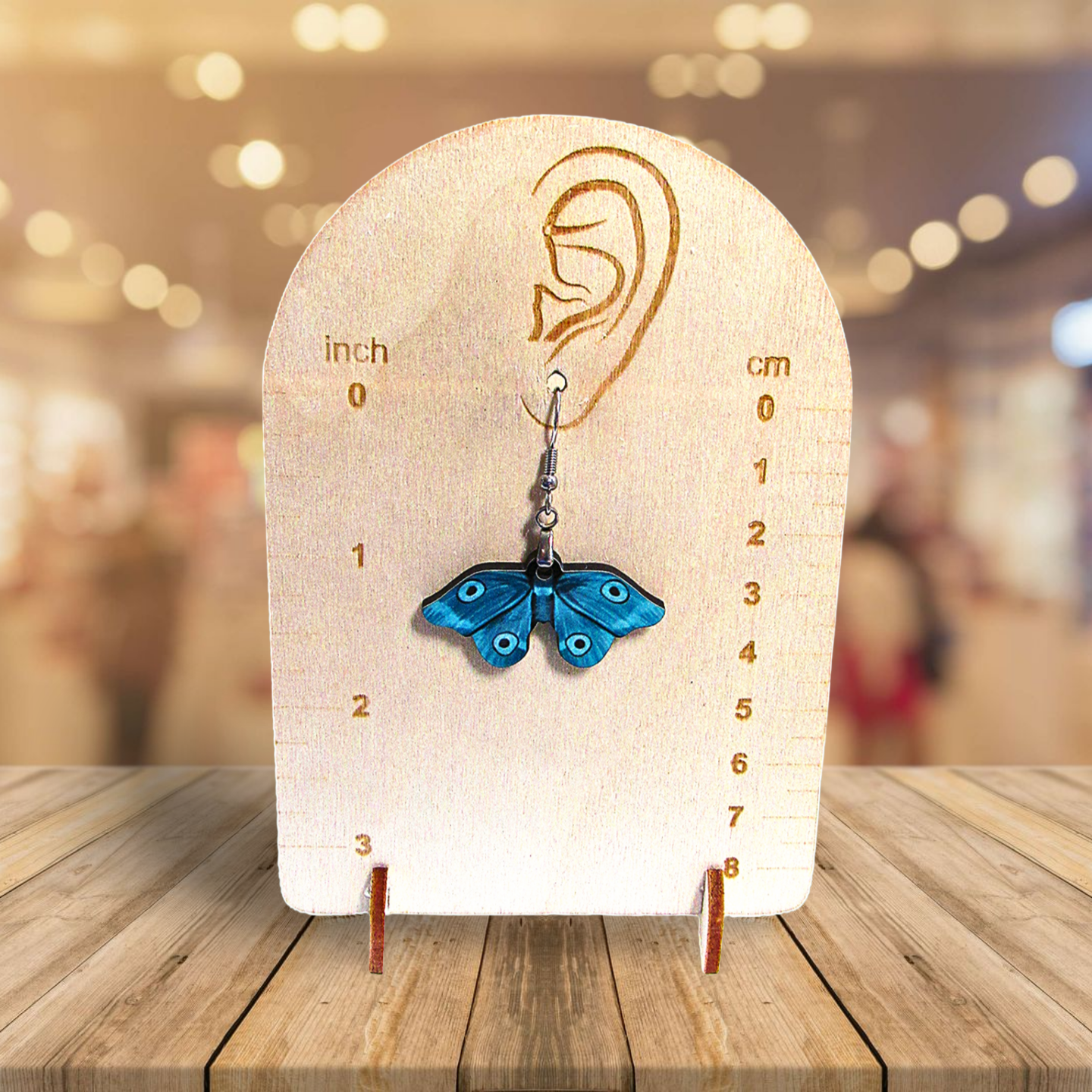 Moth Shaped Sublimated Earring 1.5 inch