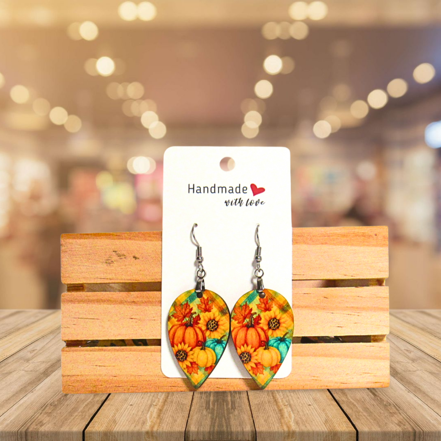 Reverse Teardrop Shaped Sublimated Earrings