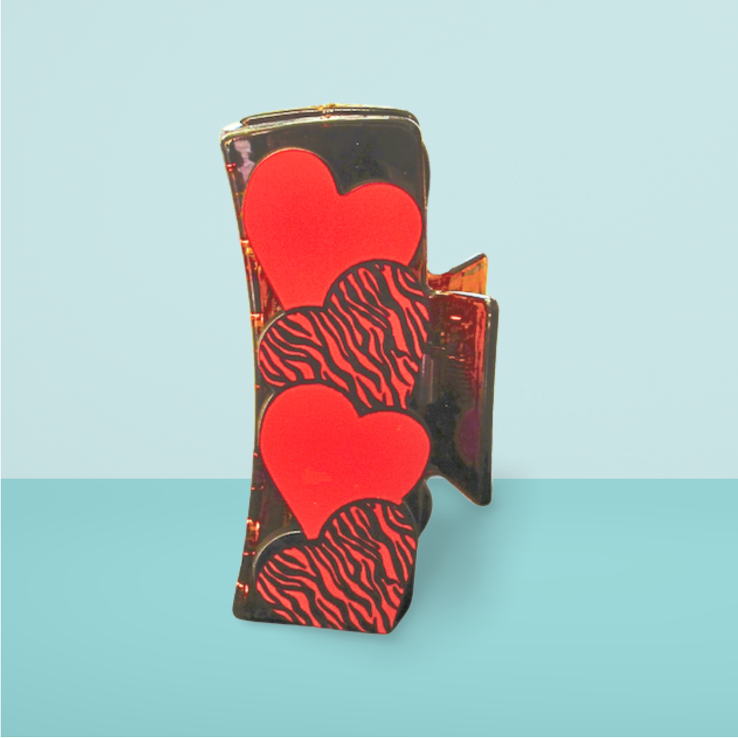 Heart Shaped Sublimated Hair Clip Large