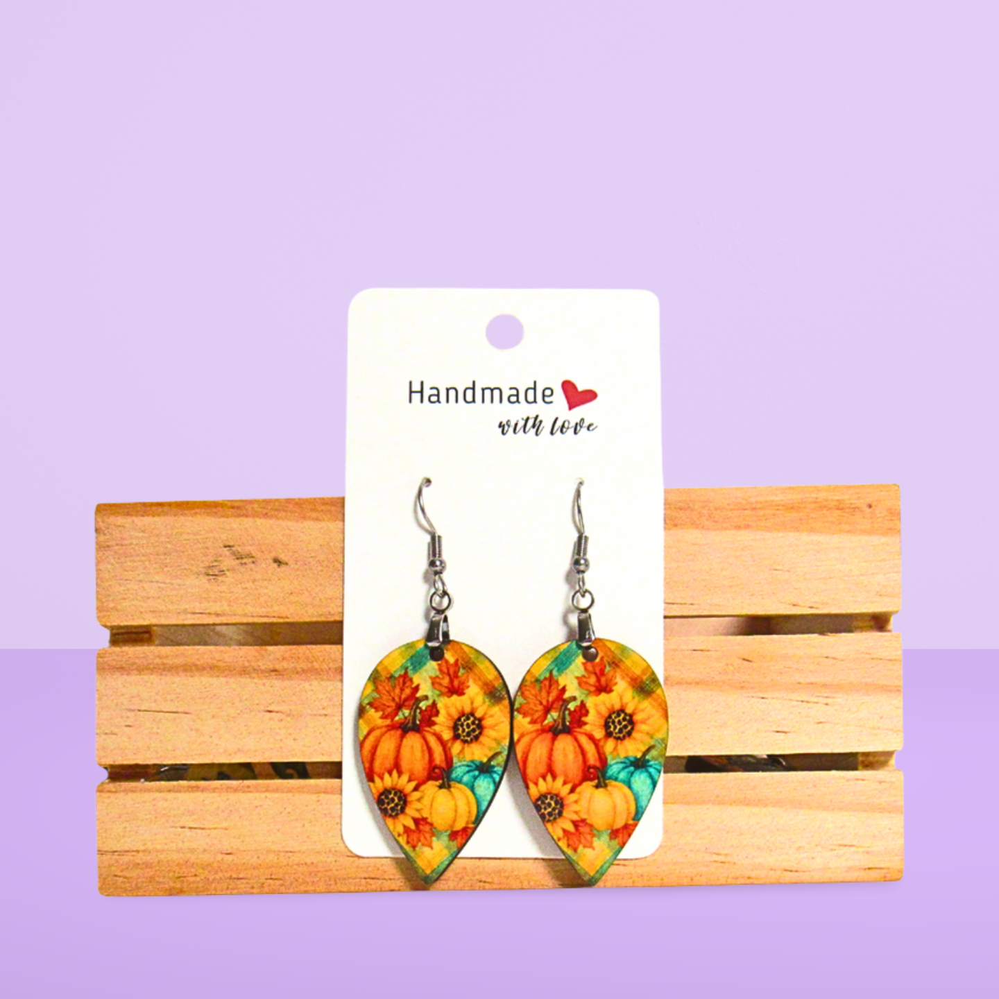 Reverse Teardrop Shaped Sublimated Earrings