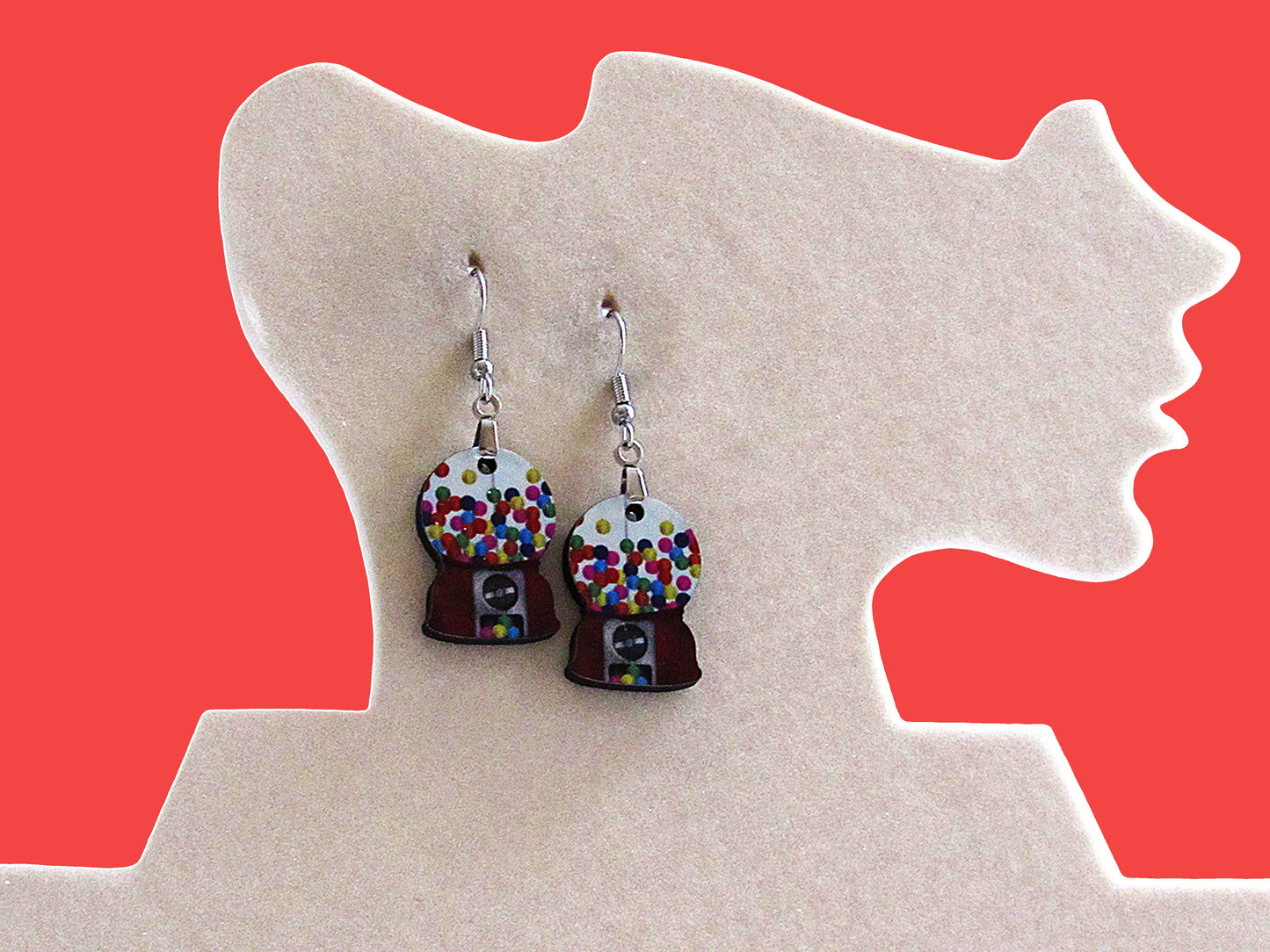 Snow Globe Shaped Sublimated Earrings