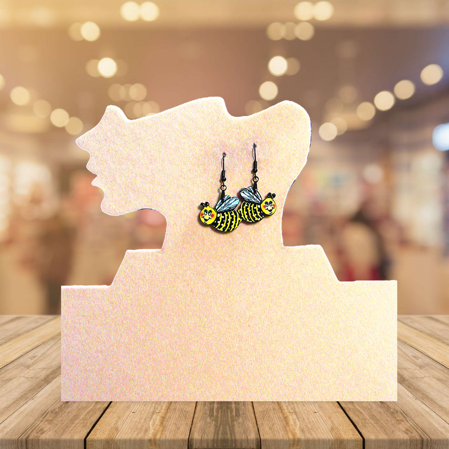 Bee Shaped Sublimated Earring 1.5 inch