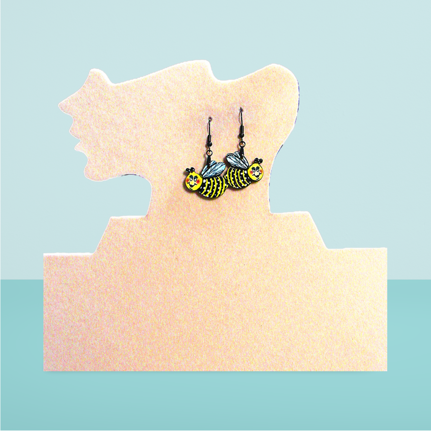 Bee Shaped Sublimated Earring 1.5 inch