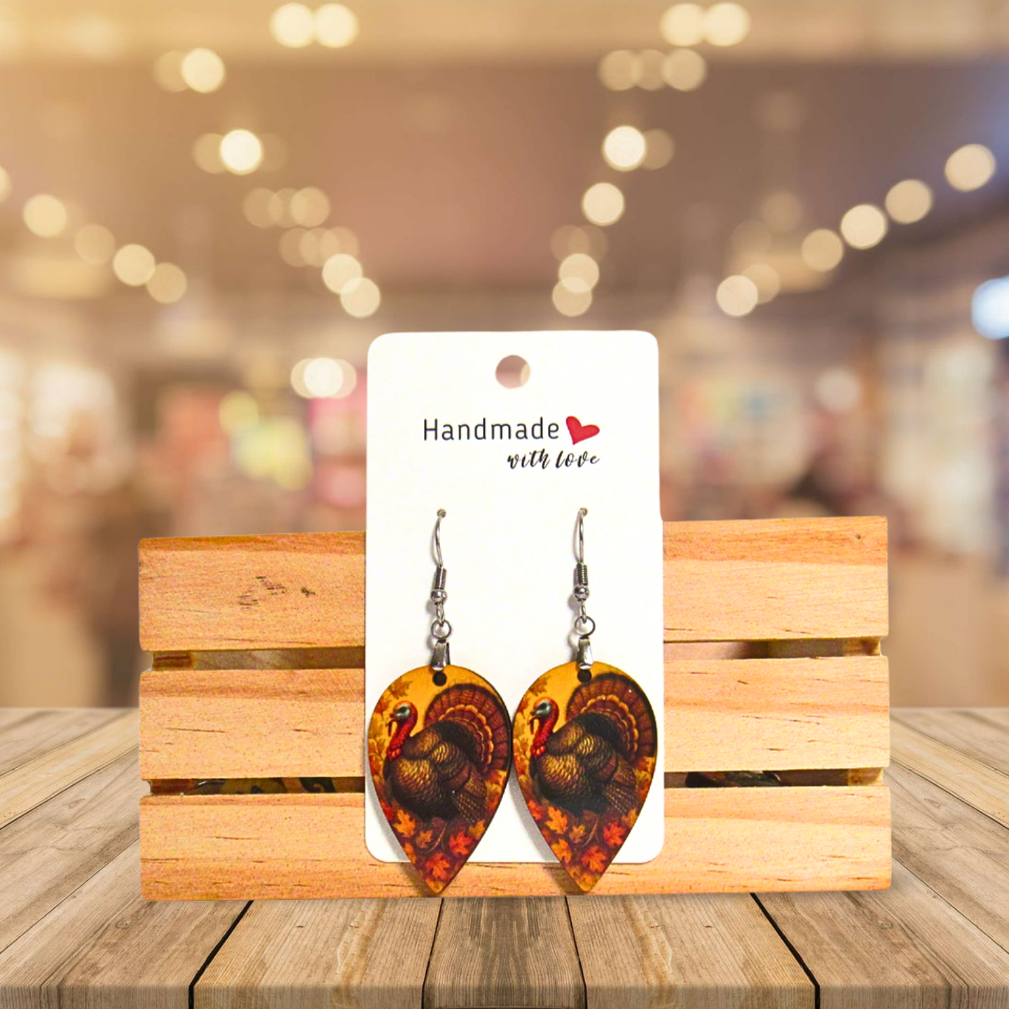 Reverse Teardrop Shaped Sublimated Earrings