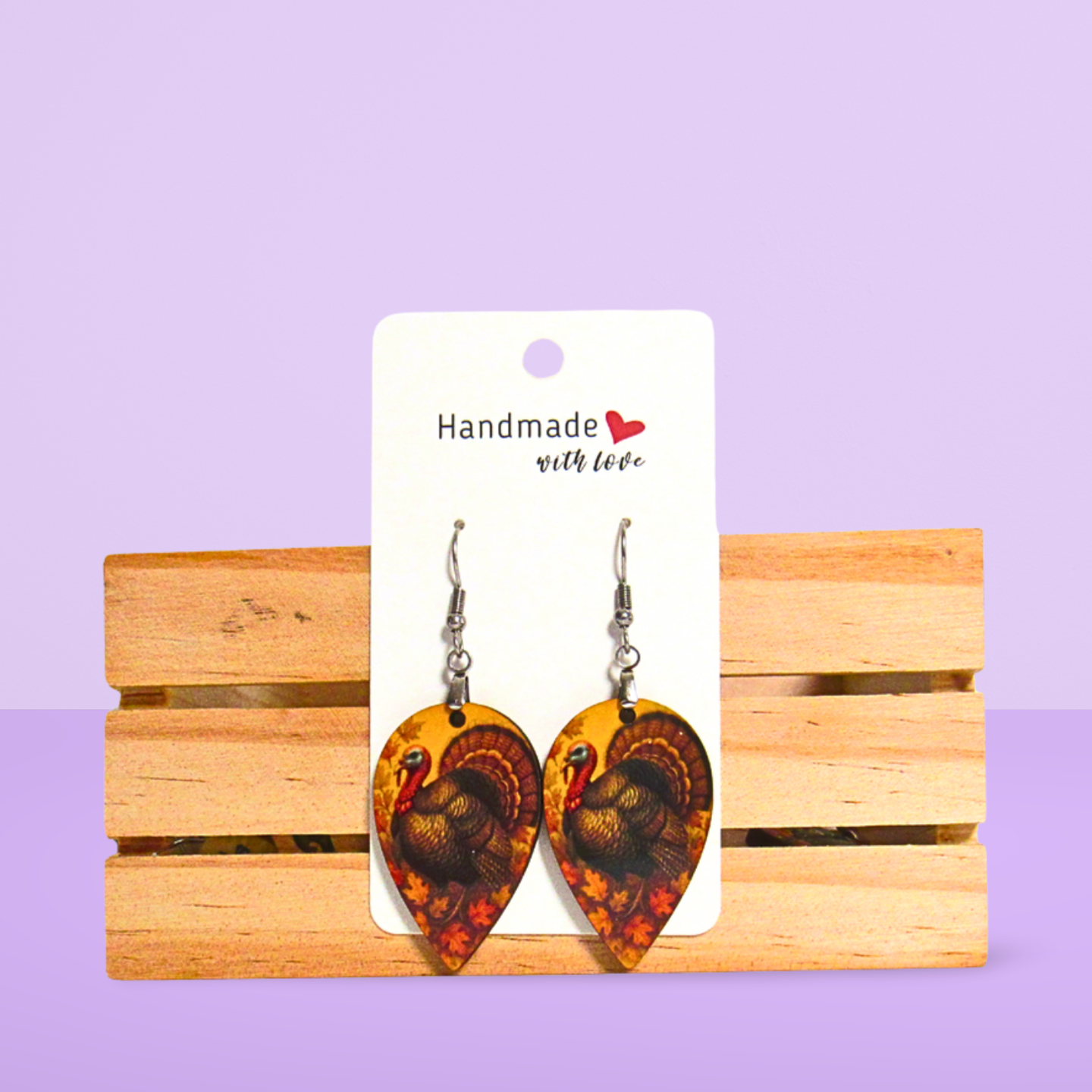 Reverse Teardrop Shaped Sublimated Earrings