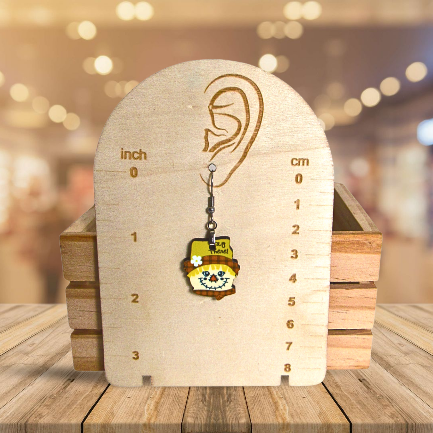 Scarecrow Head Shaped Sublimated Earrings