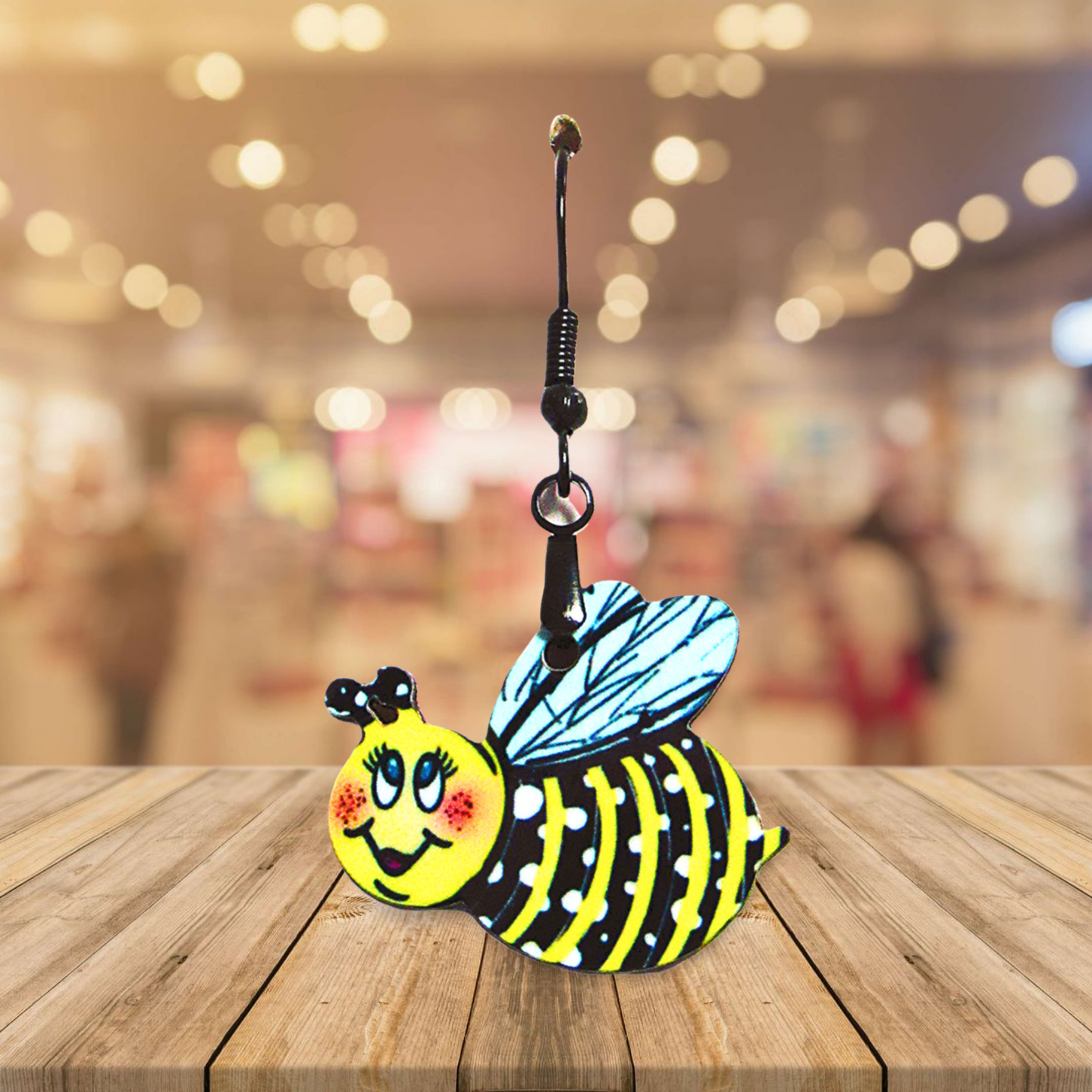 Bee Shaped Sublimated Earring 1.5 inch