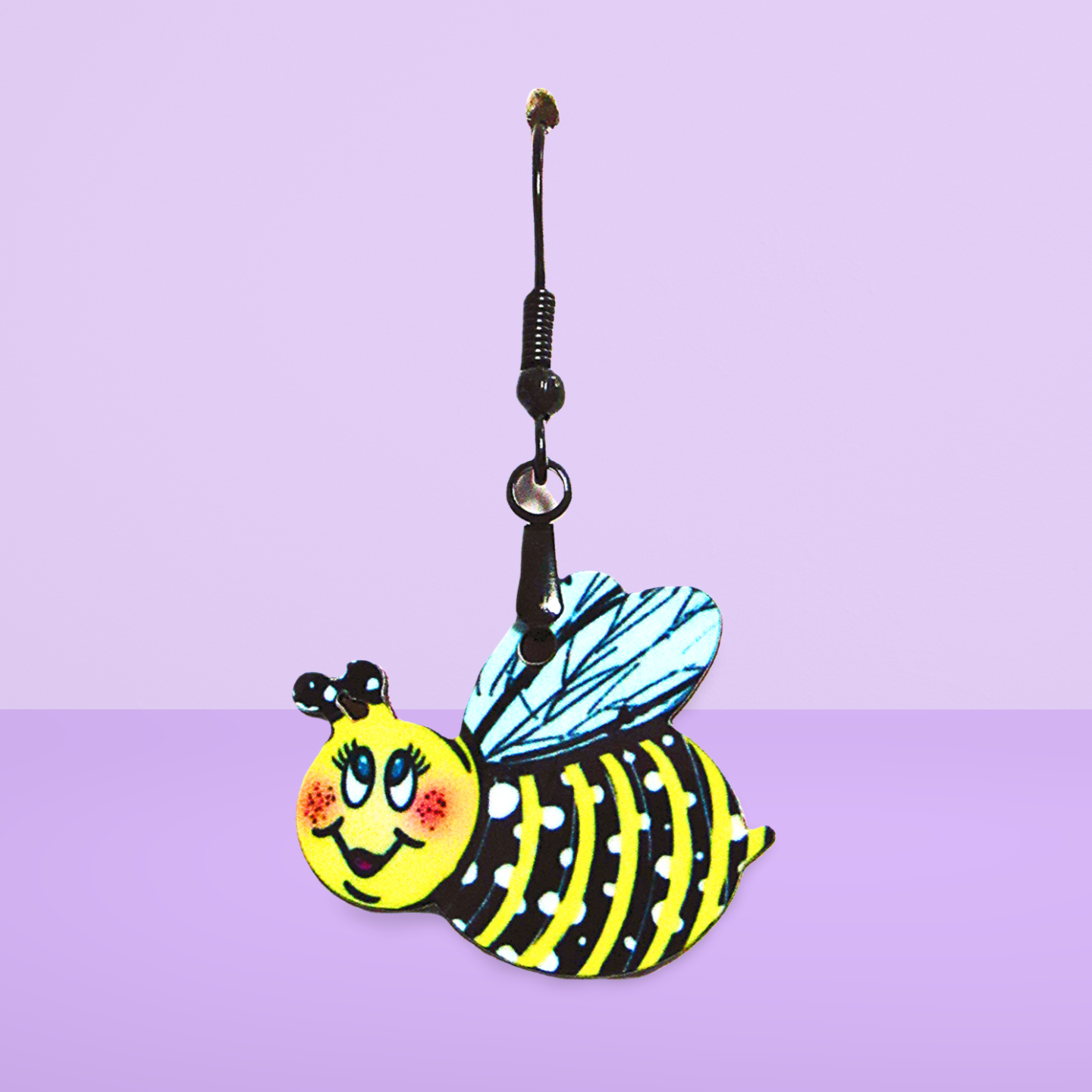 Bee Shaped Sublimated Earring 1.5 inch