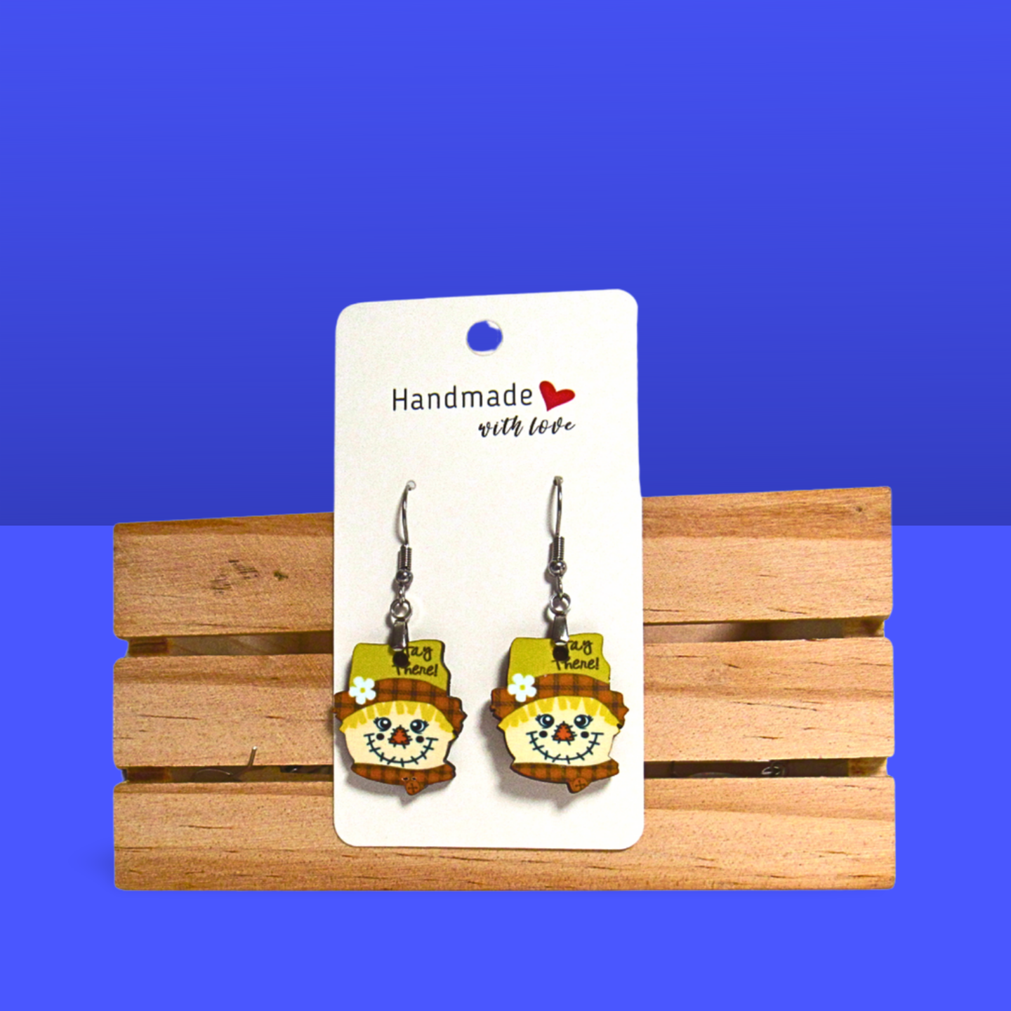 Scarecrow Head Shaped Sublimated Earrings