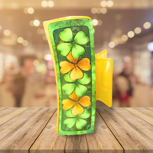 St. Patricks Day Themed Sublimated Hair Clip 4 inch