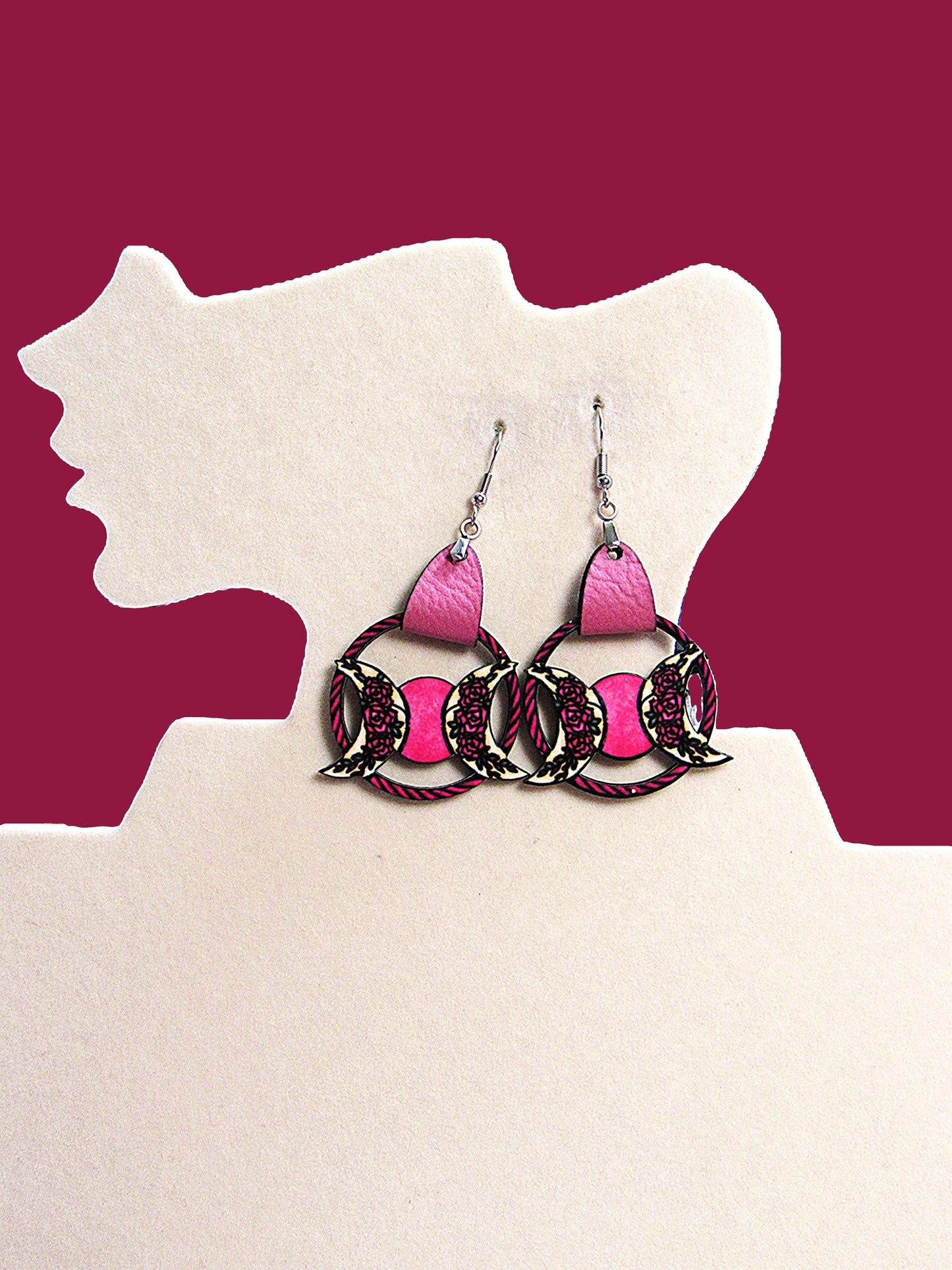 Round Celestial Shaped Sublimated Earrings 1.5 inch