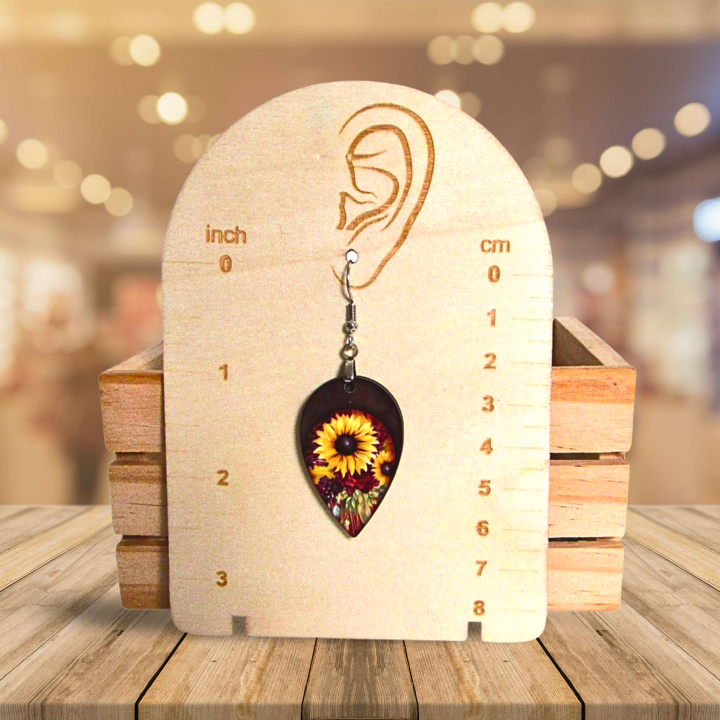 Reverse Teardrop Shaped Sublimated Earrings