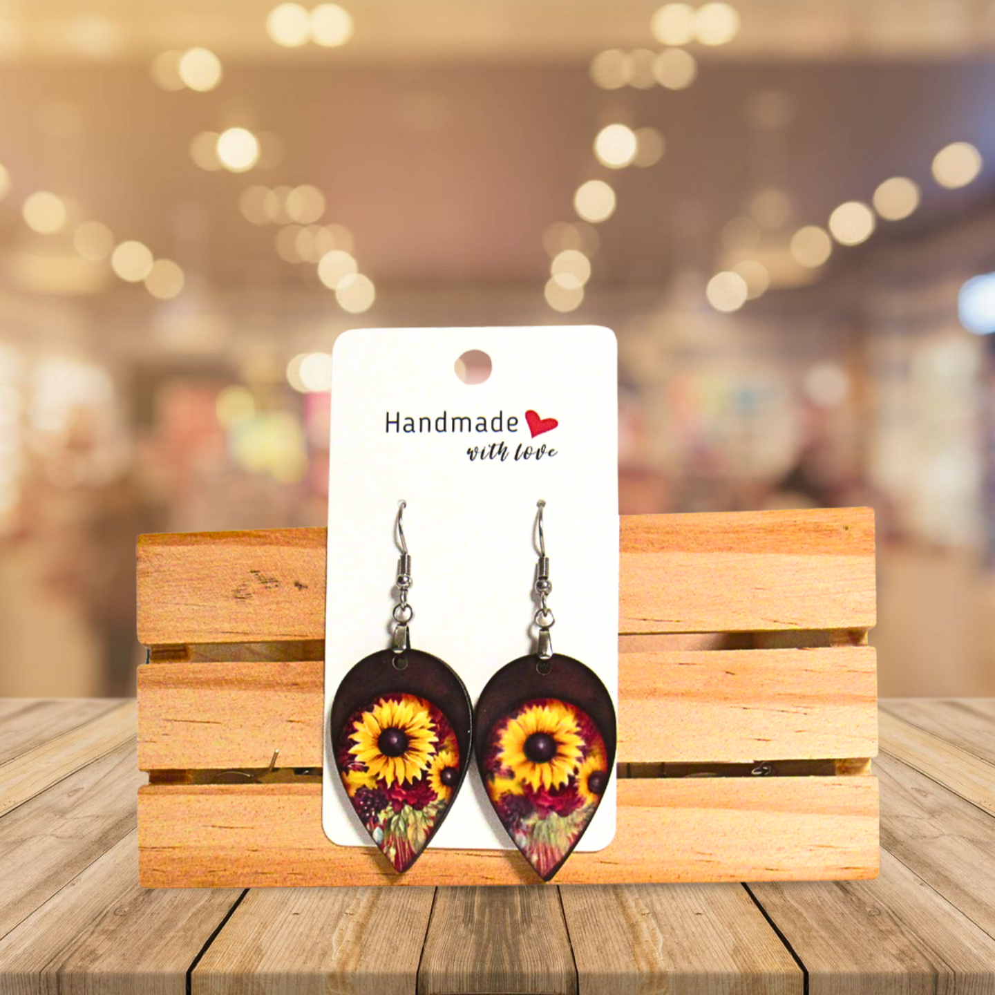 Reverse Teardrop Shaped Sublimated Earrings