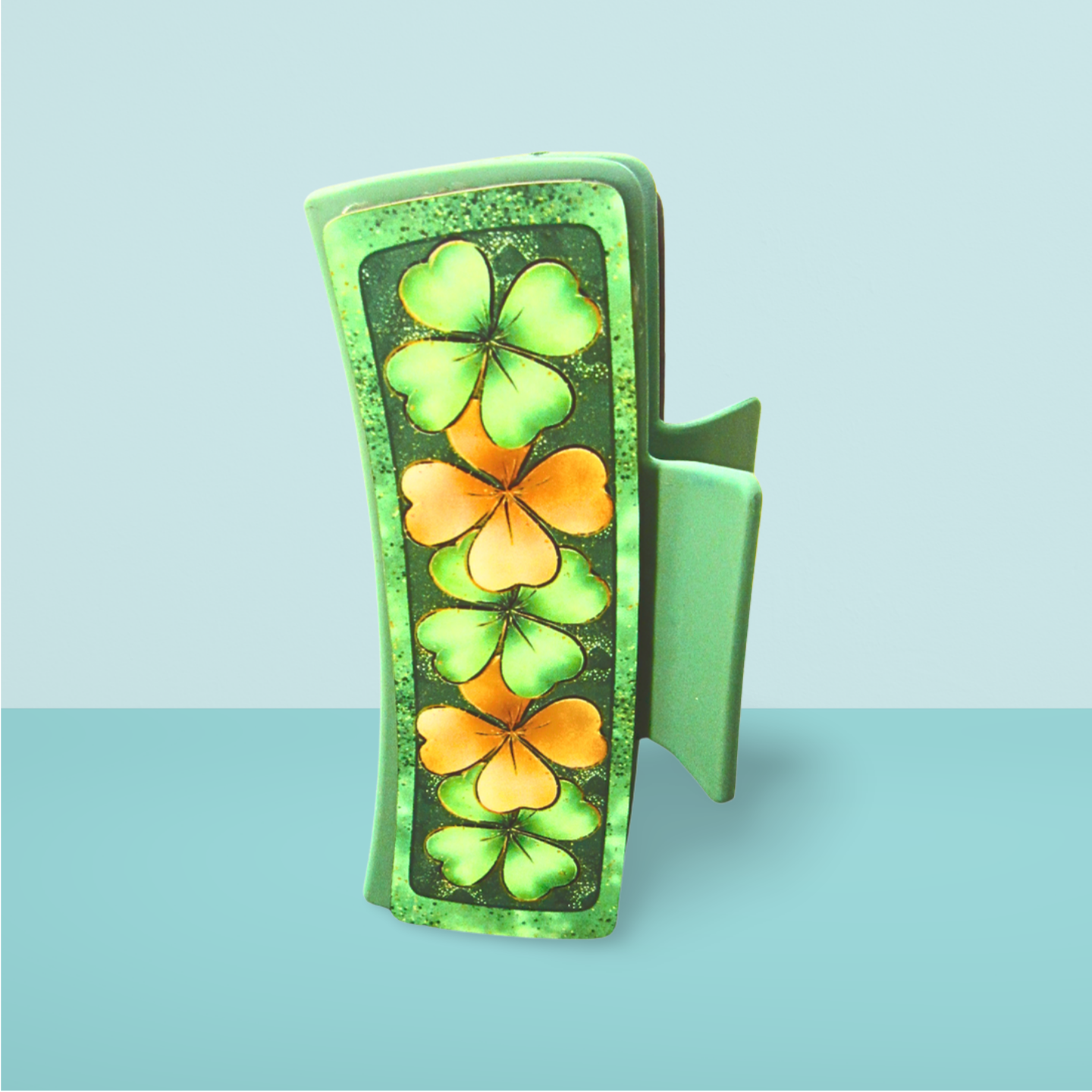 St. Patricks Day Themed Sublimated Hair Clip 4 inch