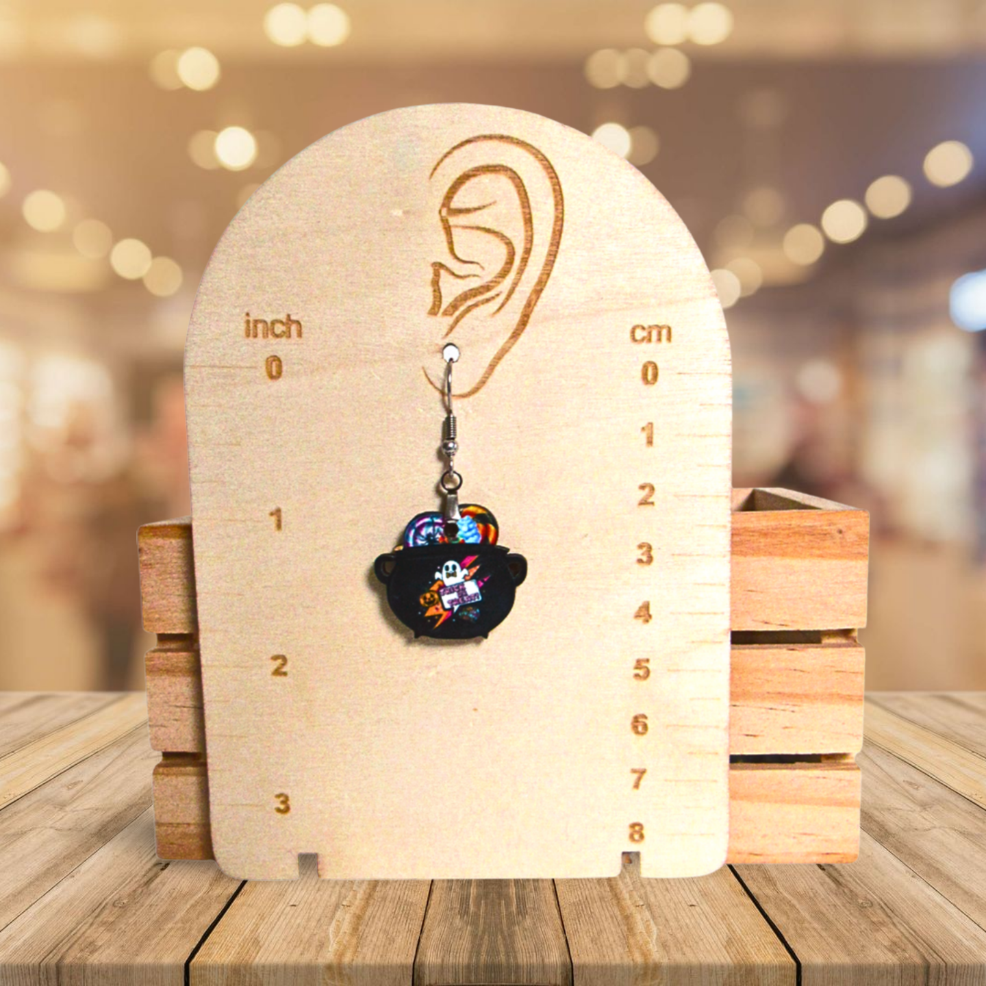 Cauldron Shaped Sublimated Earrings 1 inch