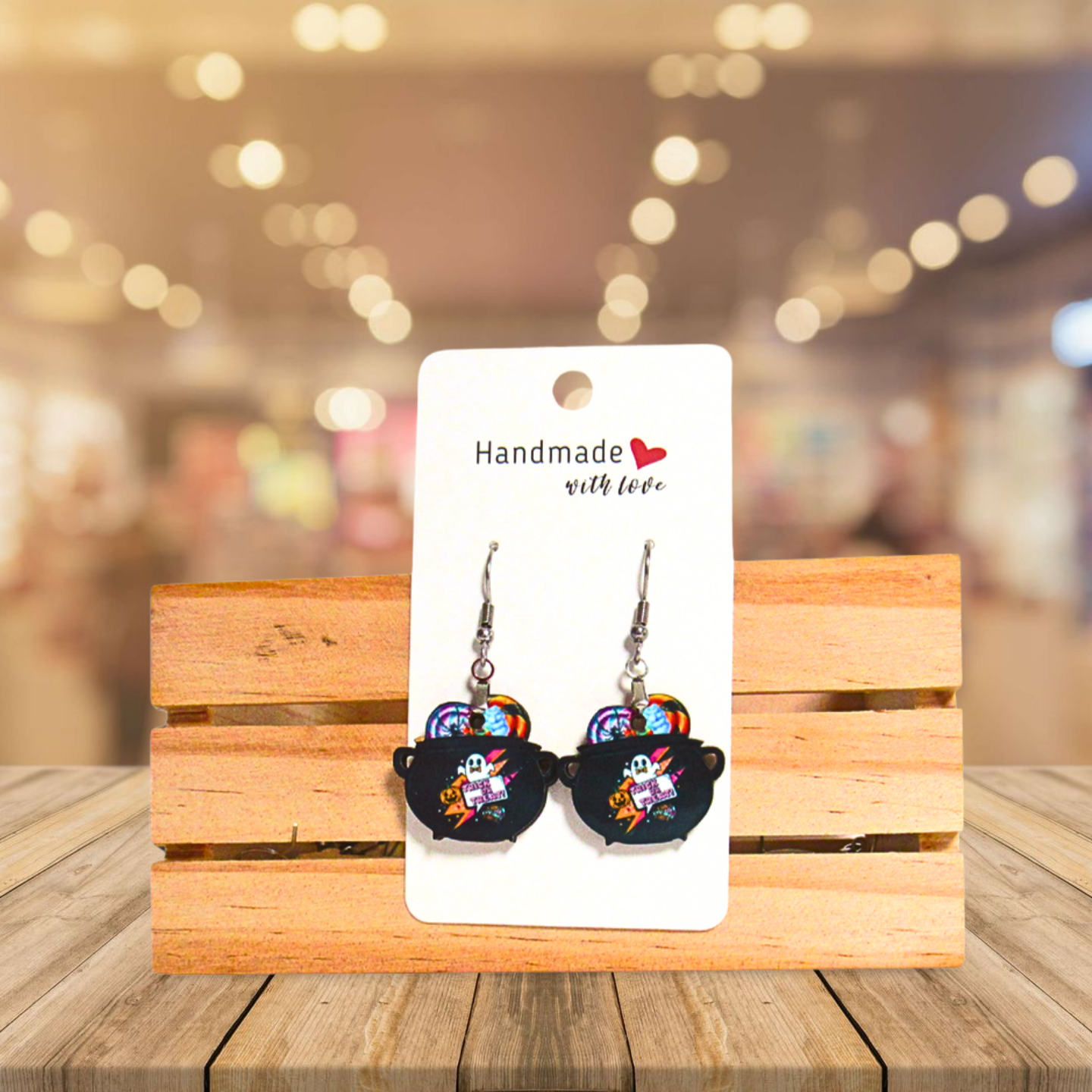 Cauldron Shaped Sublimated Earrings 1 inch