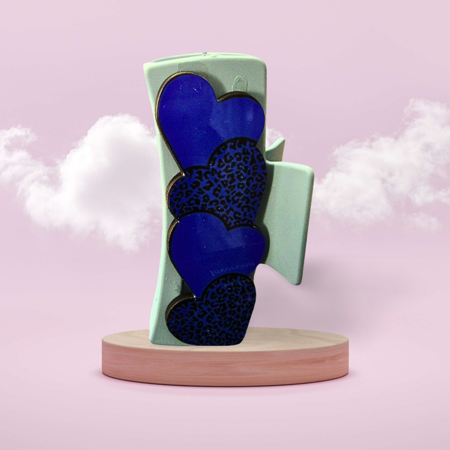 Heart Shaped Sublimated Hair Clip Large