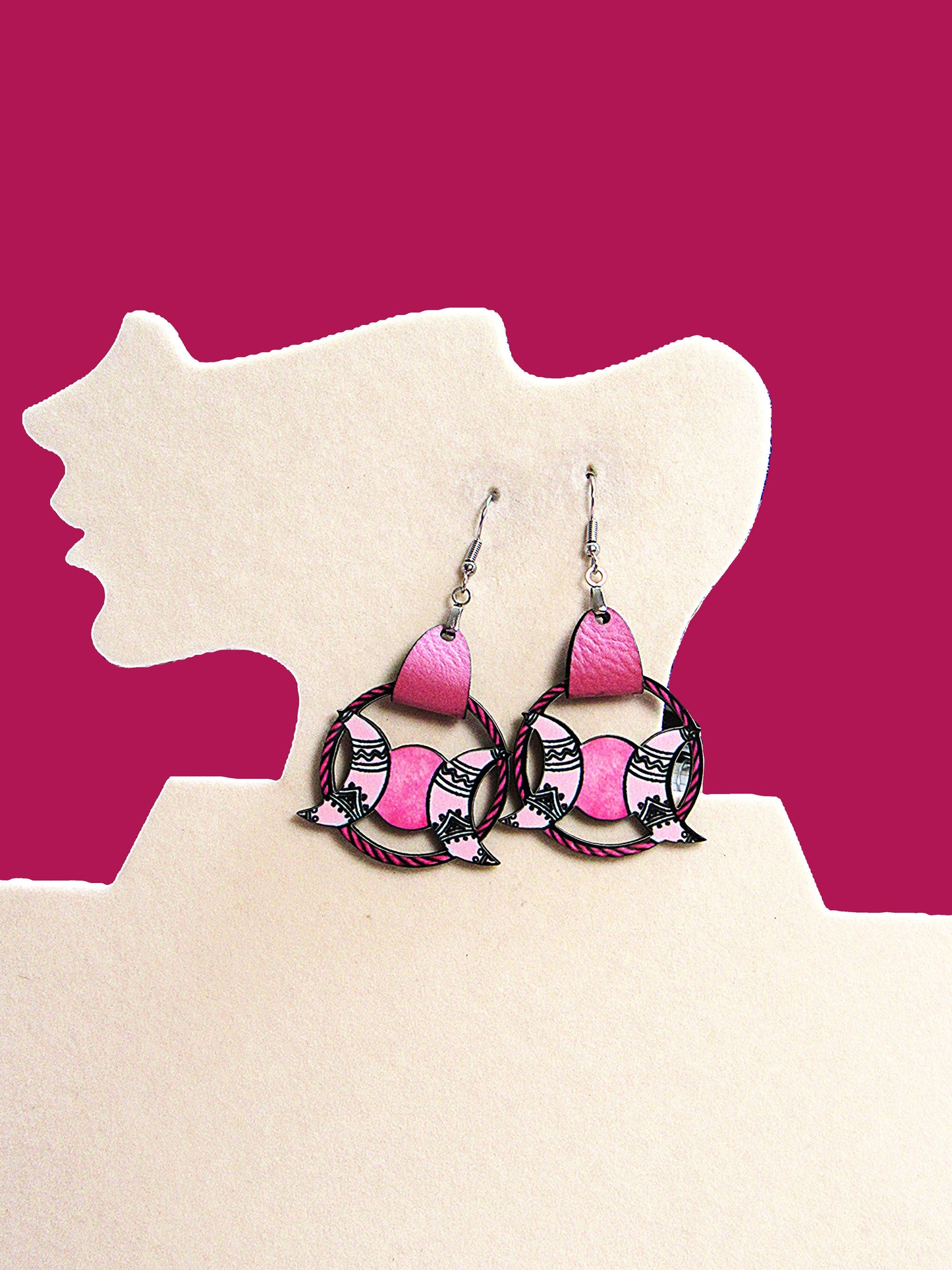 Round Celestial Shaped Sublimated Earrings 1.5 inch